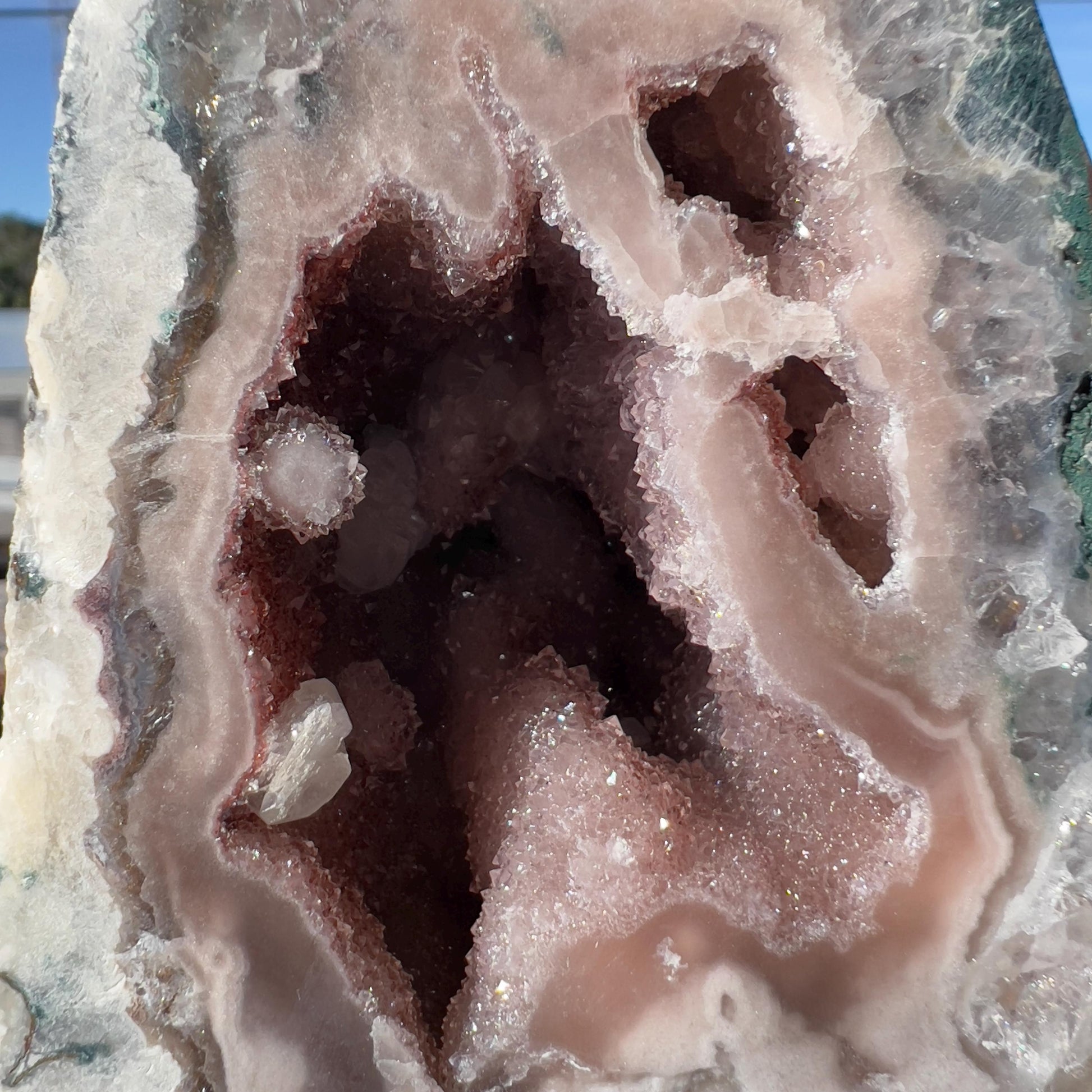Rare Pink Amethyst Geode, Brazilian Crystal Cave, Raw Pink Druzy Specimen, Small Purple Healing Stone, Exact Decor 1.08lb - view 7
