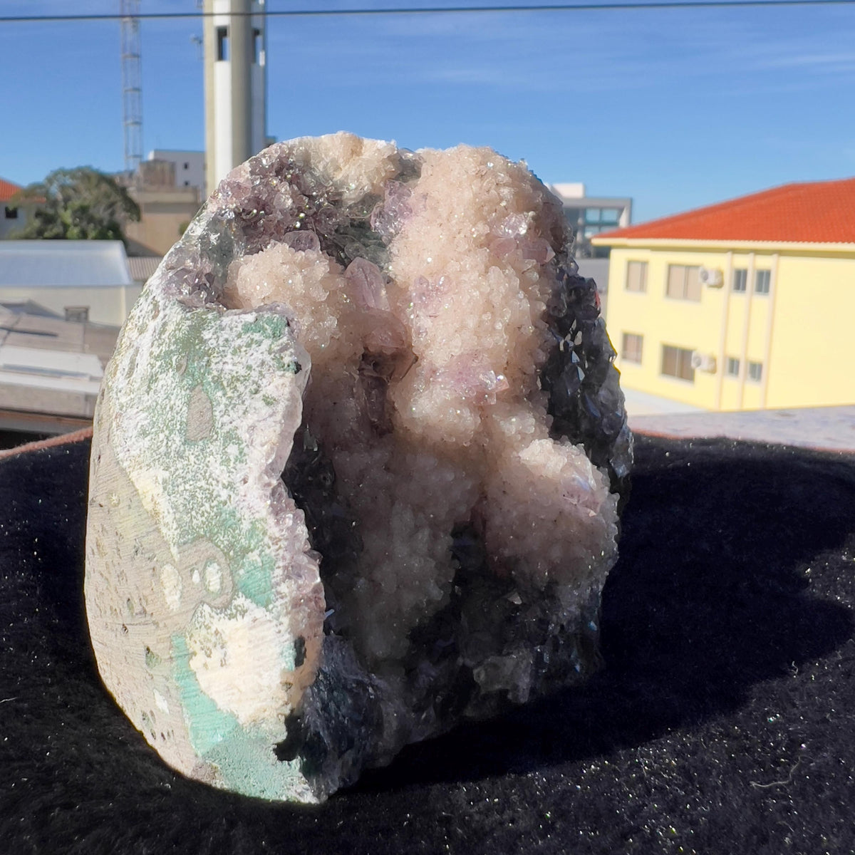 Rare Phantom Amethyst & Calcite Symbiosis, Unique Inclusion Crystal Specimen, Raw Purple Druzy Decor Direct Brazil Exact 1.88lb - view 6