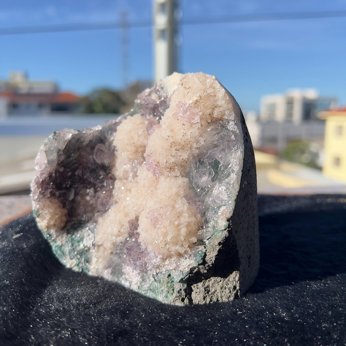 Rare Phantom Amethyst & Calcite Symbiosis, Unique Inclusion Crystal Specimen, Raw Purple Druzy Decor Direct Brazil Exact 1.88lb - view 8