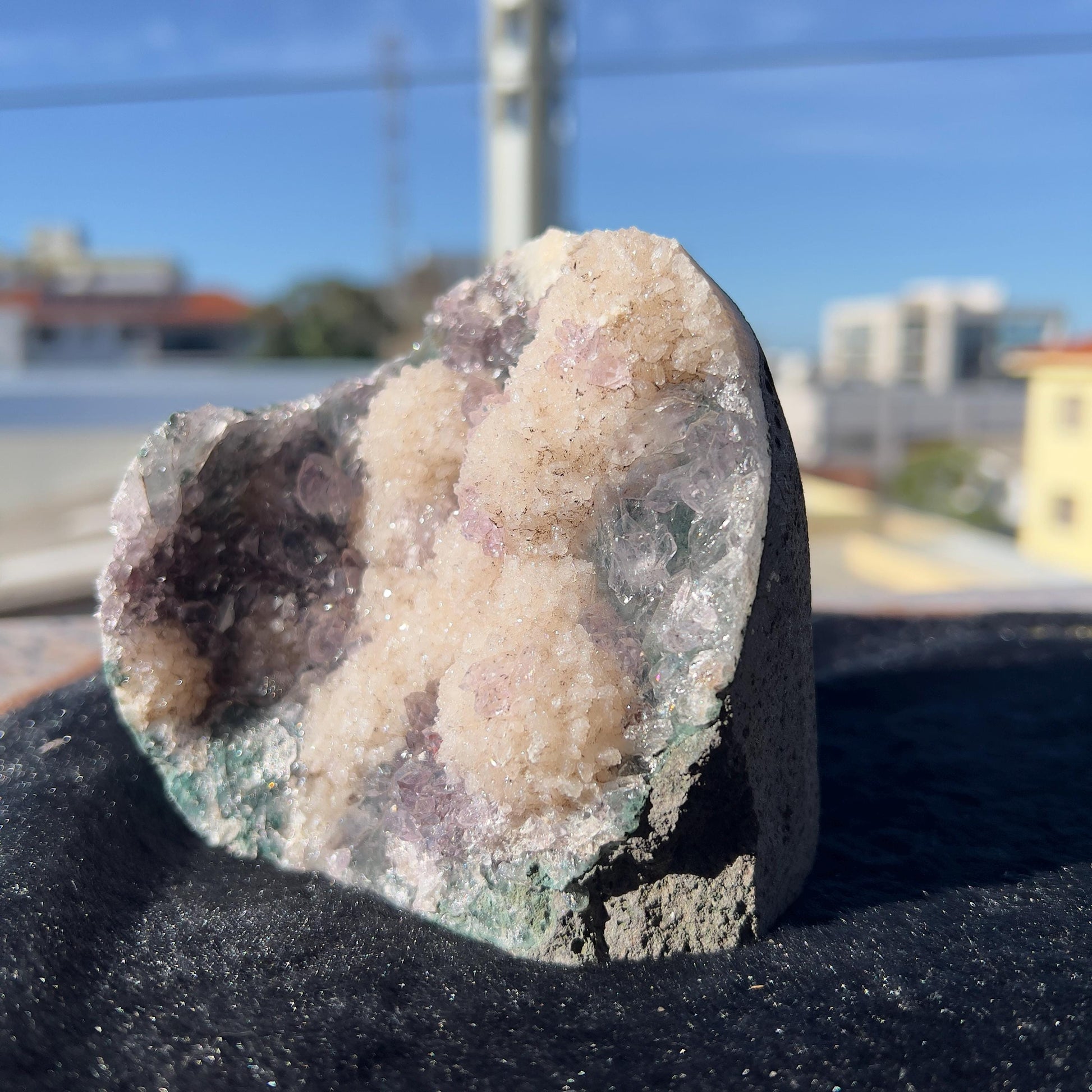 Rare Phantom Amethyst & Calcite Symbiosis, Unique Inclusion Crystal Specimen, Raw Purple Druzy Decor Direct Brazil Exact 1.88lb - view 8