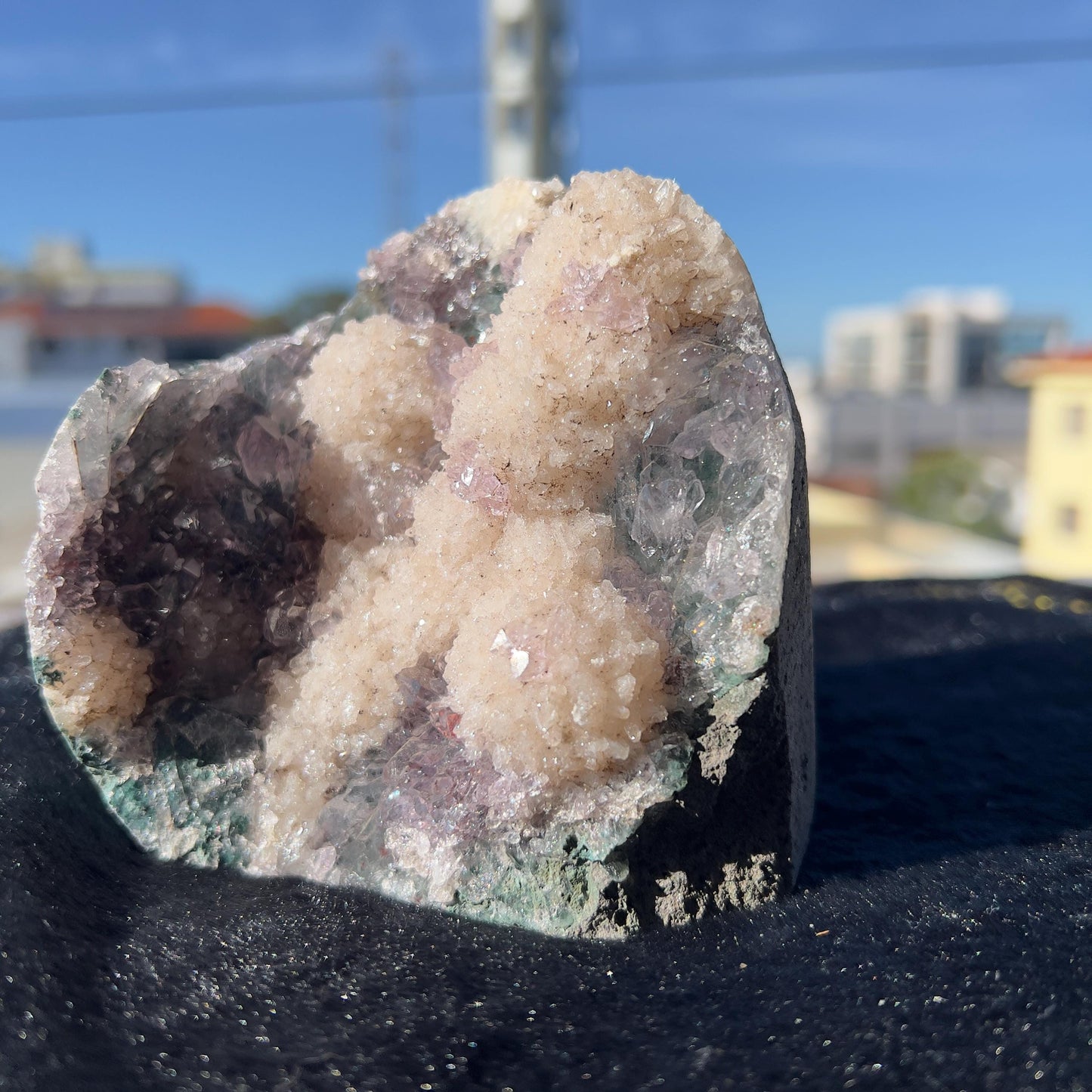 Rare Phantom Amethyst & Calcite Symbiosis, Unique Inclusion Crystal Specimen, Raw Purple Druzy Decor Direct Brazil Exact 1.88lb - view 7