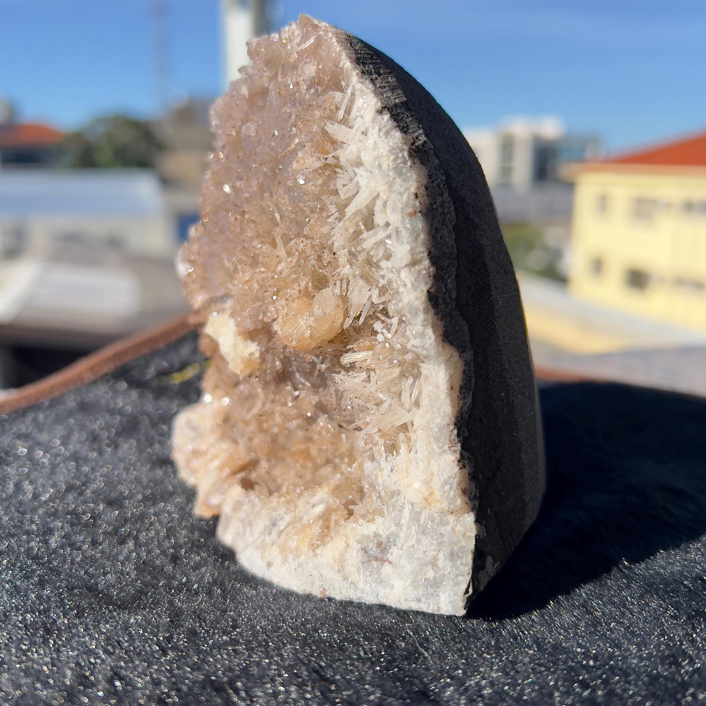 Rare Amethyst Calcite Symbiosis Cluster, Raw Purple Crystal Specimen, Unique Natural Decor, Exact Brazilian Healing Stone 2.08lb - view 4