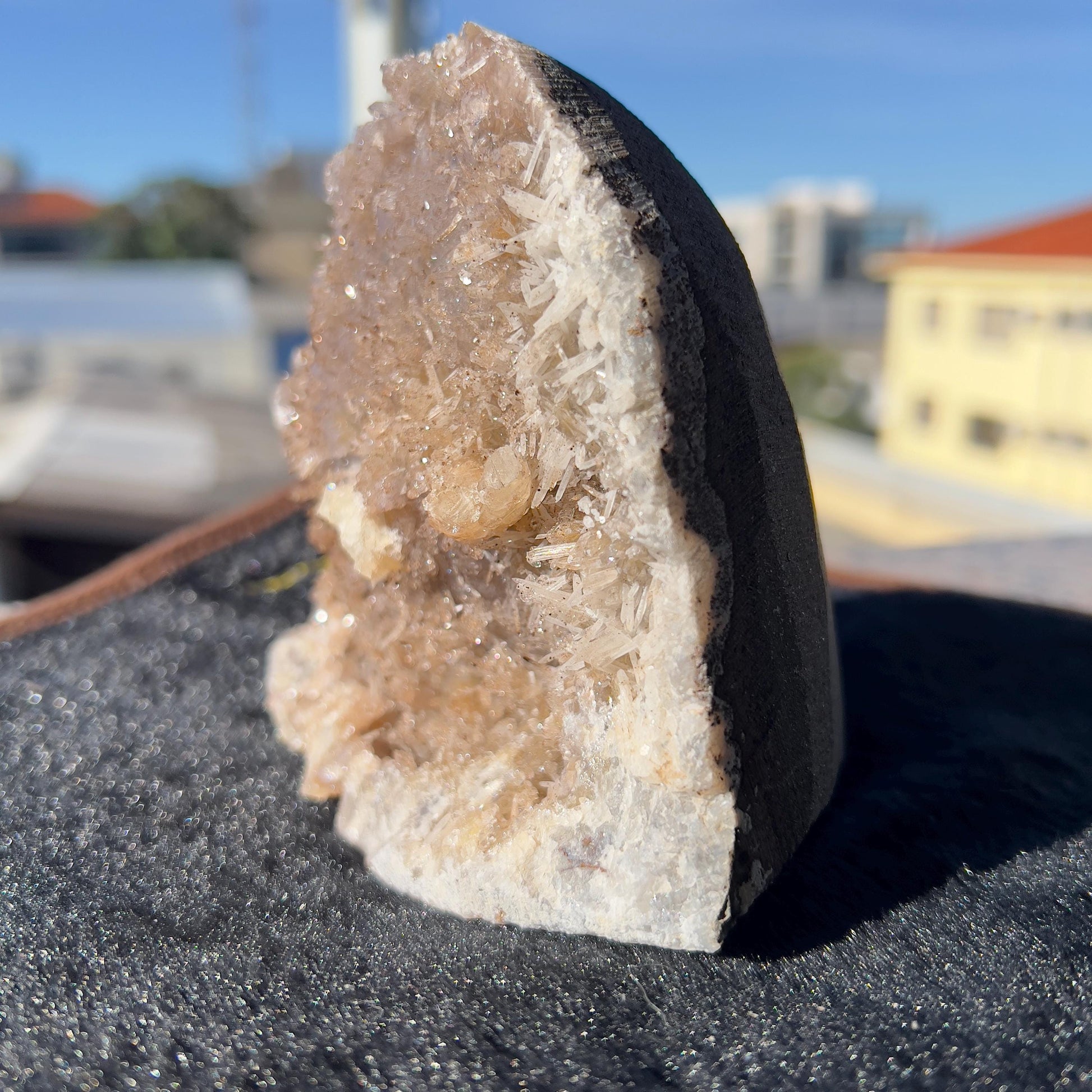 Rare Amethyst Calcite Symbiosis Cluster, Raw Purple Crystal Specimen, Unique Natural Decor, Exact Brazilian Healing Stone 2.08lb - view 4