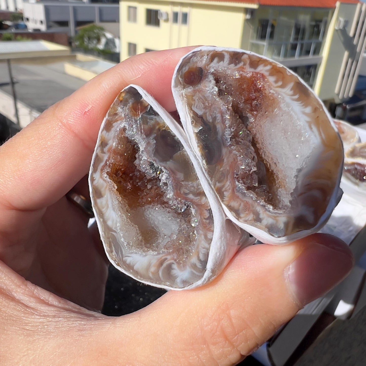 2.2lb Large Agate Geode Bulk Box (10" Set) | Natural Brazilian Druzy Quartz | Raw Crystal Specimen Lot | Witchy Home Decor | Healing Gift