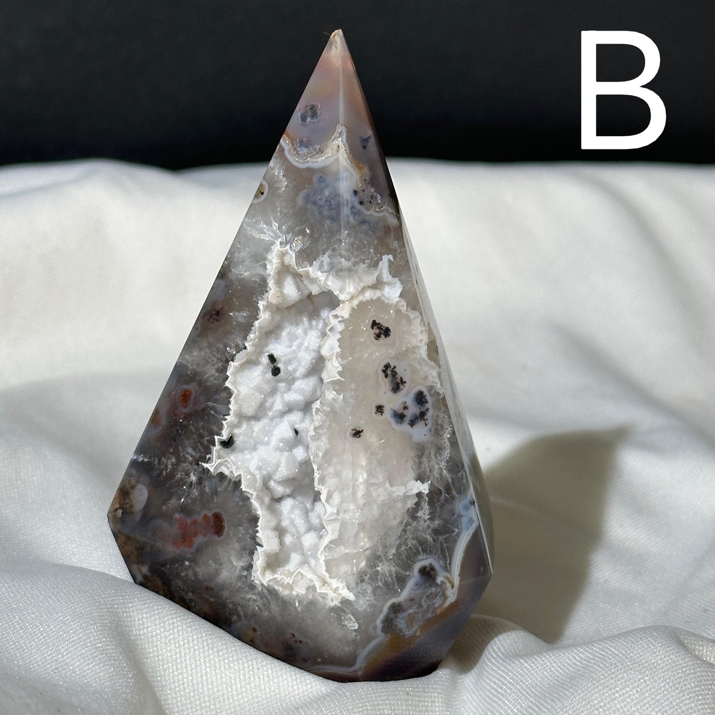 Custom Sugar Agate Tower, Polished Brazilian Druzy Geode Point, Choose Your Exact Crystal, Sparkling White Decor Gift