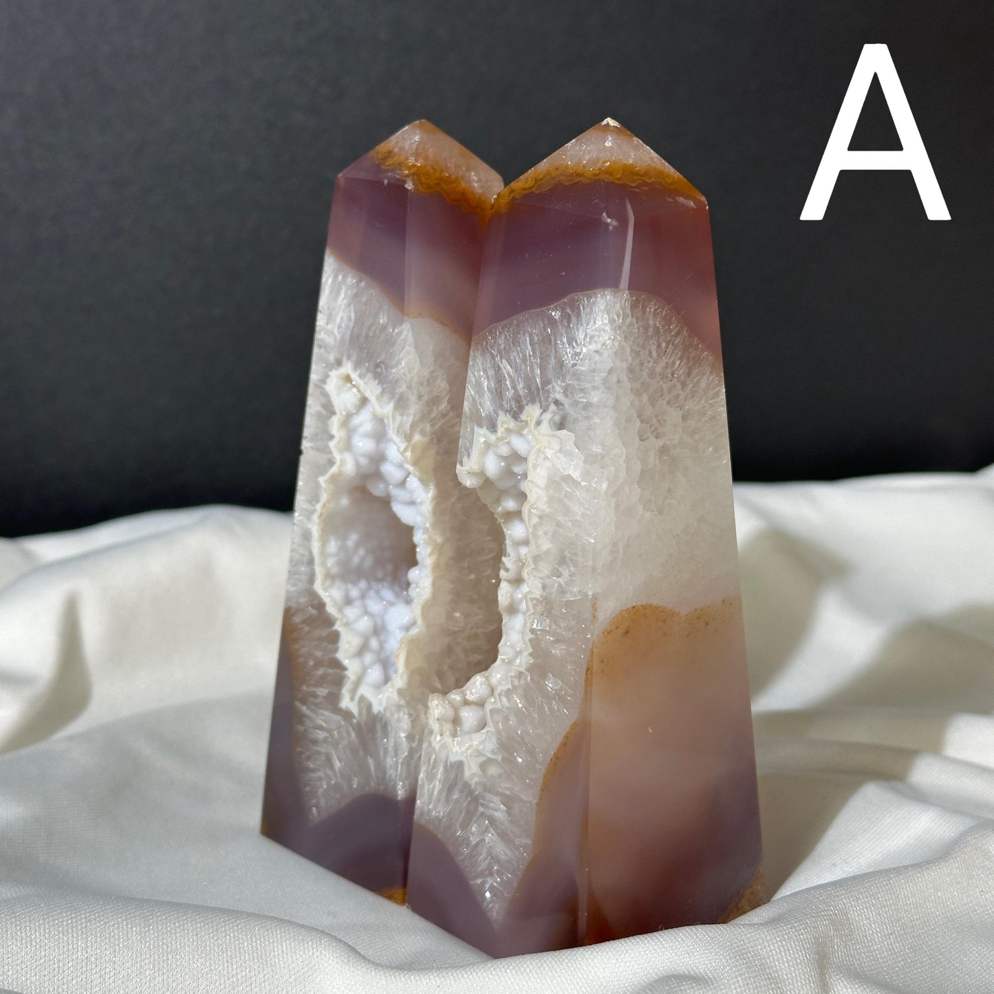Custom Sugar Agate Tower, Polished Brazilian Druzy Geode Point, Choose Your Exact Crystal, Sparkling White Decor Gift