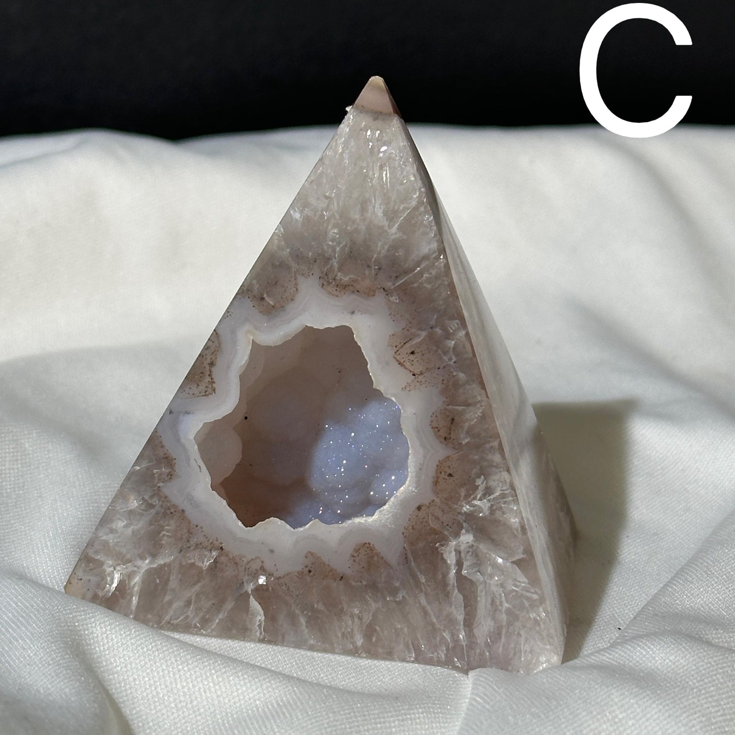 Custom Sugar Agate Tower, Polished Brazilian Druzy Geode Point, Choose Your Exact Crystal, Sparkling White Decor Gift