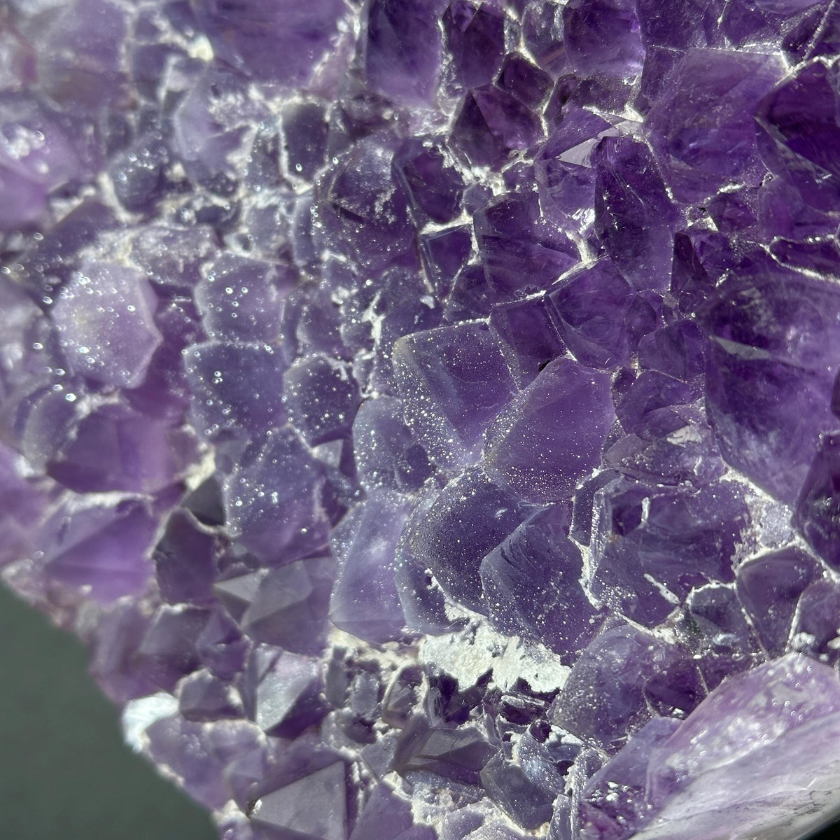 Large Sugar Amethyst Heart on Custom Stand, Pure Purple Druzy Crystal Decor, Polished Brazilian Geode Exact Specimen 4.5lb - view 9