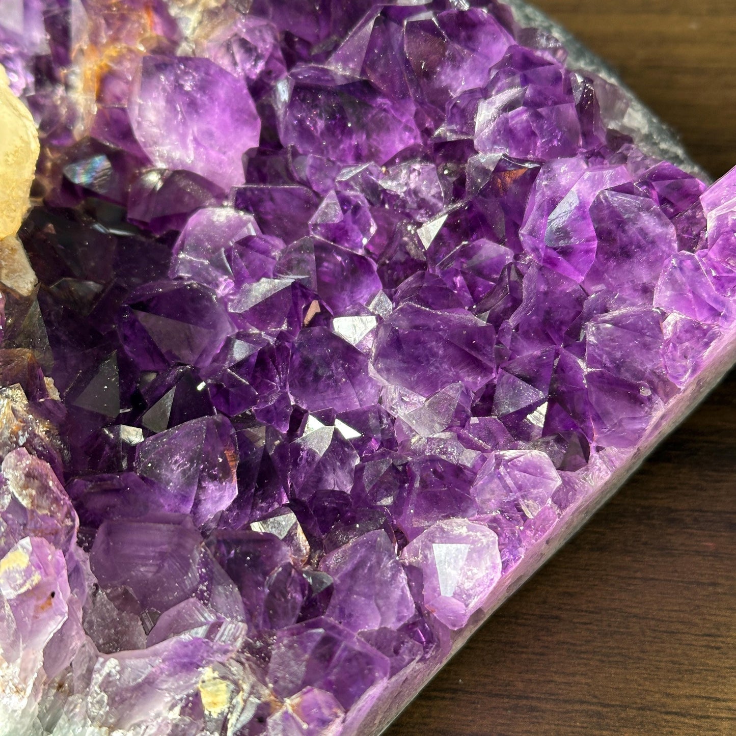 Deep Uruguayan Amethyst & Intact Calcite Symbiosis, Raw Purple Geode Decor + Free Stand, Exact Crystal Specimen 3.96lb