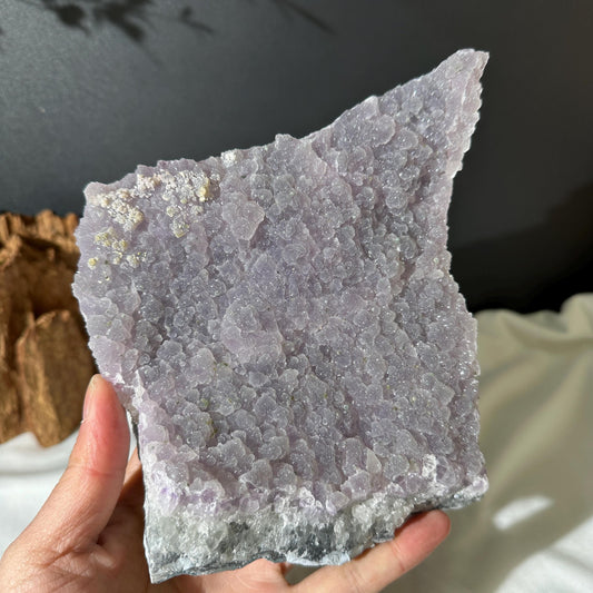 Light Pink Sugar Amethyst Geode Slice on Custom Stand, Sparkling Druzy Crystal Decor, Raw Brazilian Mineral Specimen Exact 2.75lb