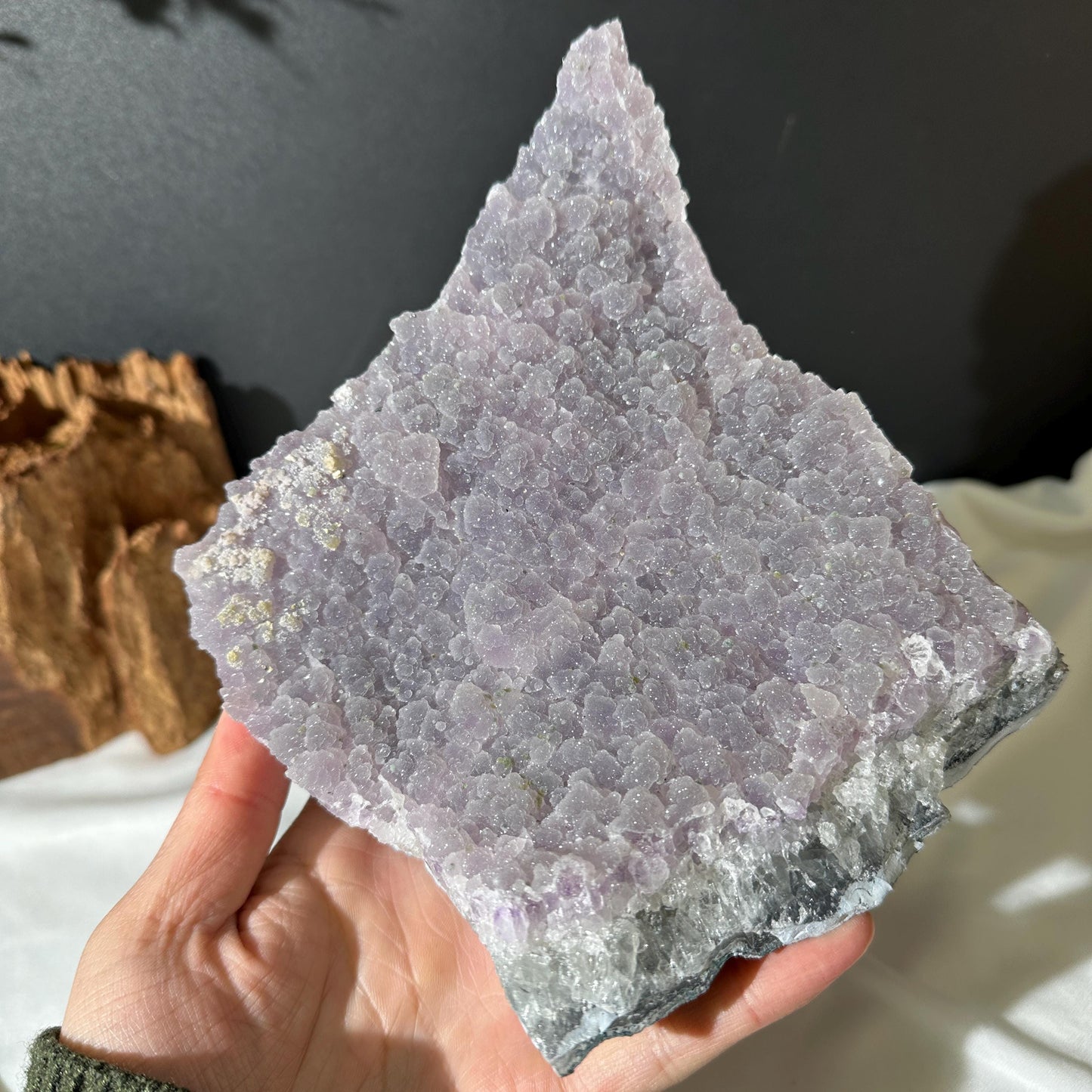 Light Pink Sugar Amethyst Geode Slice on Custom Stand, Sparkling Druzy Crystal Decor, Raw Brazilian Mineral Specimen Exact 2.75lb