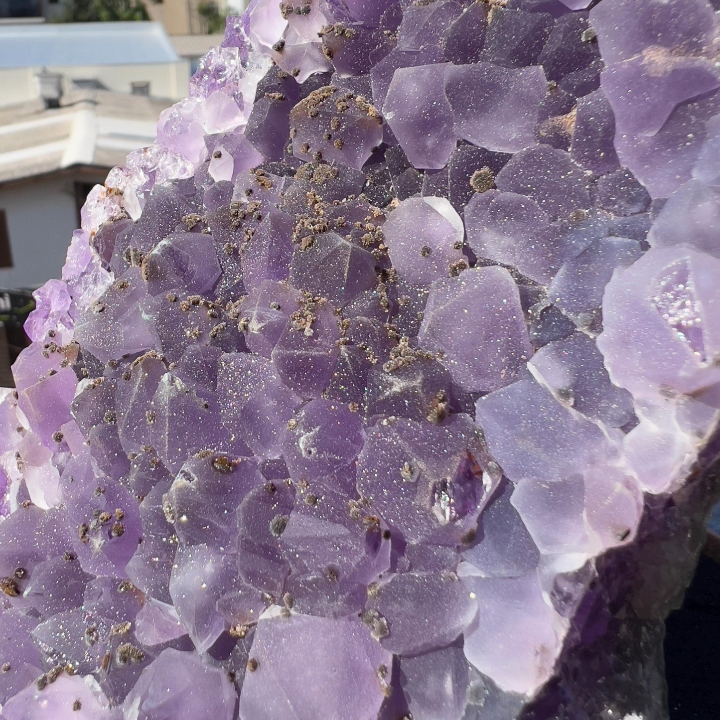 Raw Amethyst Cluster with Calcite, Sugar Amethyst Druzy Specimen, Large Purple Crystal Decor, Healing Stone, Exact Brazilian Crystal 1.95lb