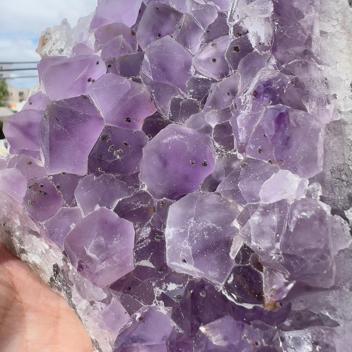Raw Amethyst Cluster with Calcite, Sugar Amethyst Druzy Specimen, Purple Crystal Decor, Healing Stone, Exact Brazilian Crystal 2.79lb