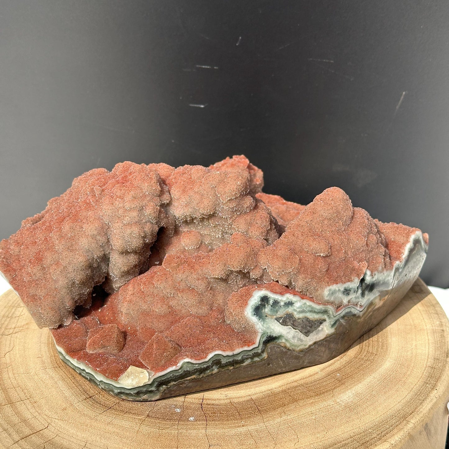Rare Uruguayan Red Amethyst Sugar Druzy Cluster, Fine Grain Botryoidal Crystal Specimen, Artisan Polished Red Quartz Exact 6.72lb - view 6