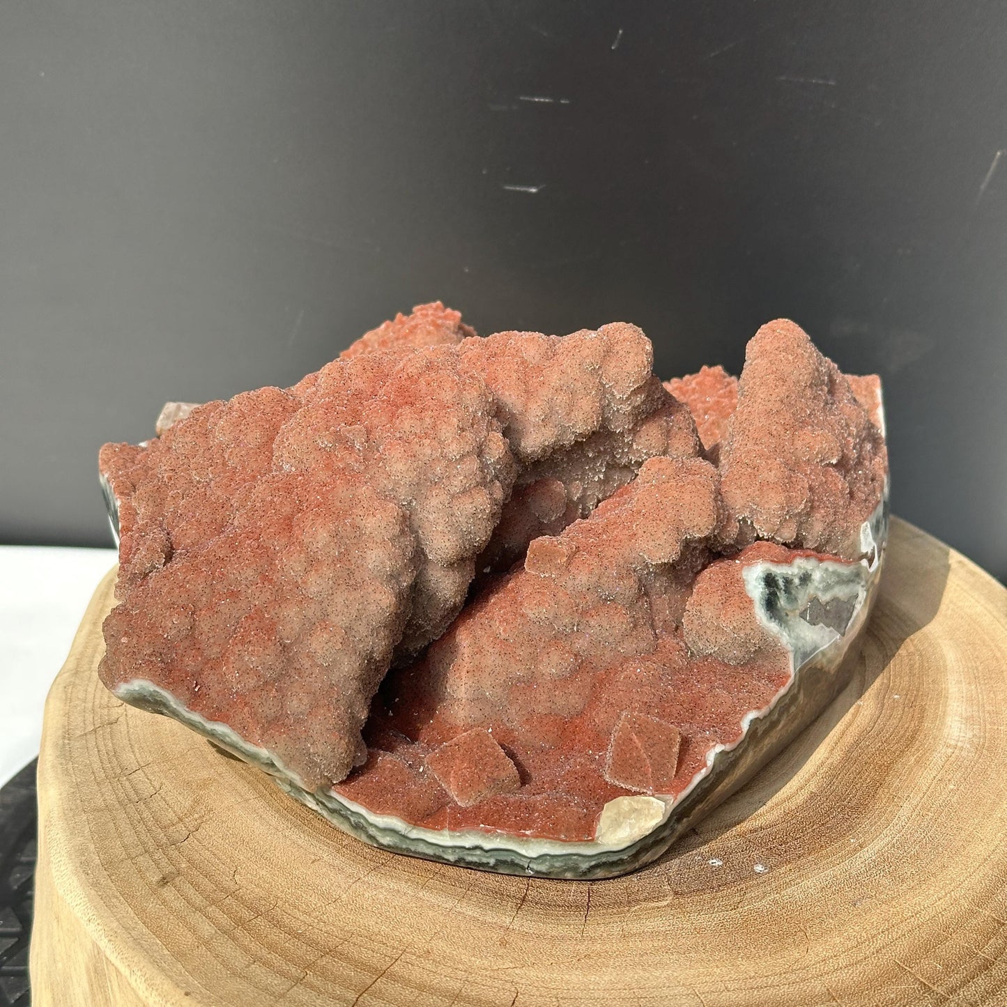 Rare Uruguayan Red Amethyst Sugar Druzy Cluster, Fine Grain Botryoidal Crystal Specimen, Artisan Polished Red Quartz Exact 6.72lb - view 5