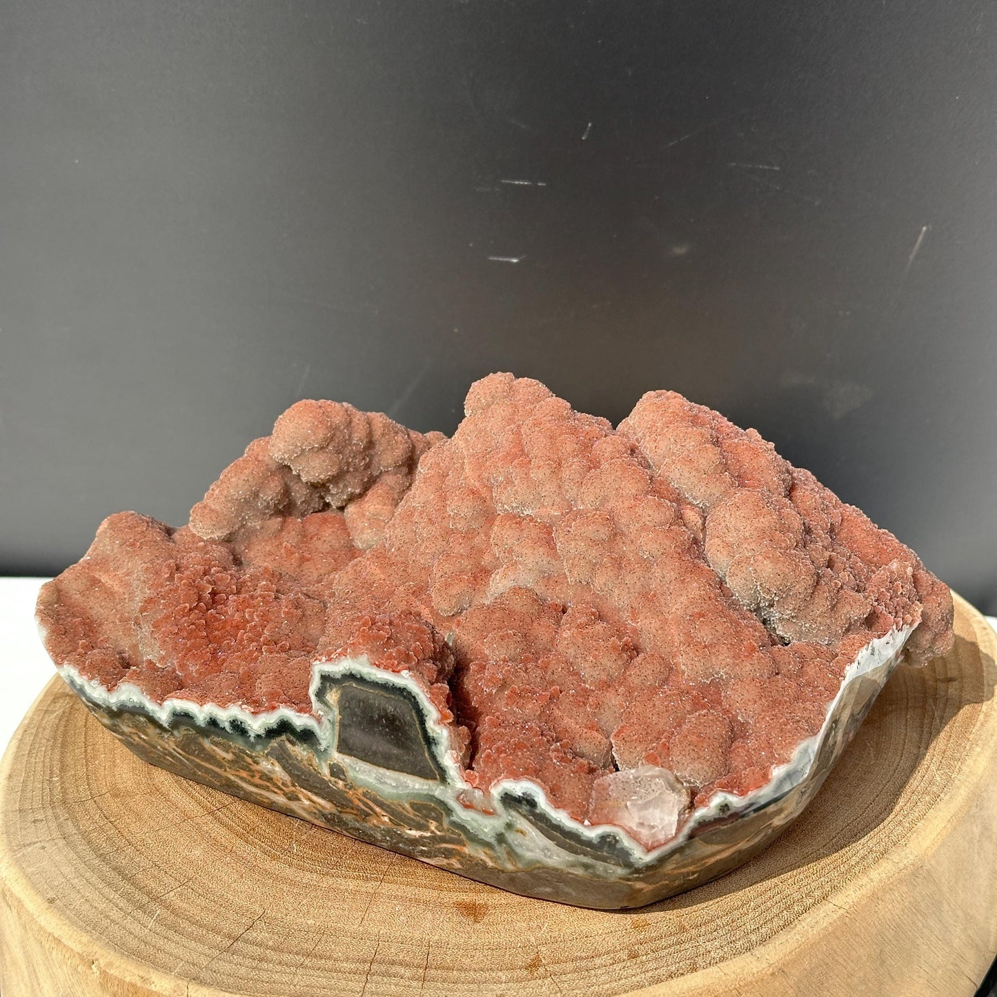 Rare Uruguayan Red Amethyst Sugar Druzy Cluster, Fine Grain Botryoidal Crystal Specimen, Artisan Polished Red Quartz Exact 6.72lb
