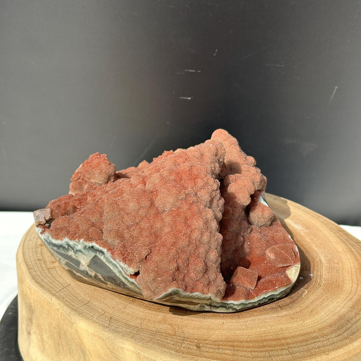 Rare Uruguayan Red Amethyst Sugar Druzy Cluster, Fine Grain Botryoidal Crystal Specimen, Artisan Polished Red Quartz Exact 6.72lb - view 4