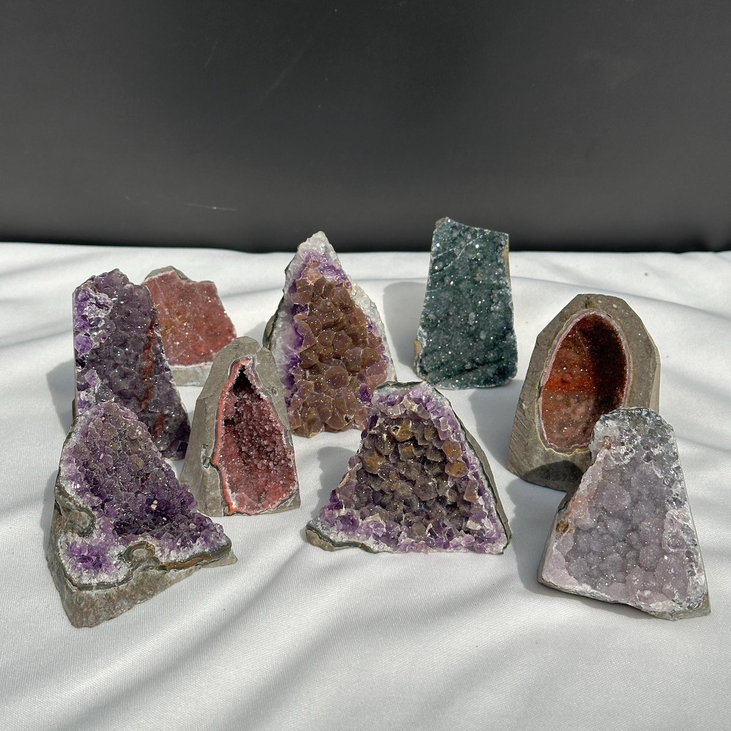 Colorful Sugar Amethyst Geode, Multi-Color Druzy Crystal Cluster, Polished Uruguayan Mineral Specimen, Pick Your Exact Rainbow Quartz