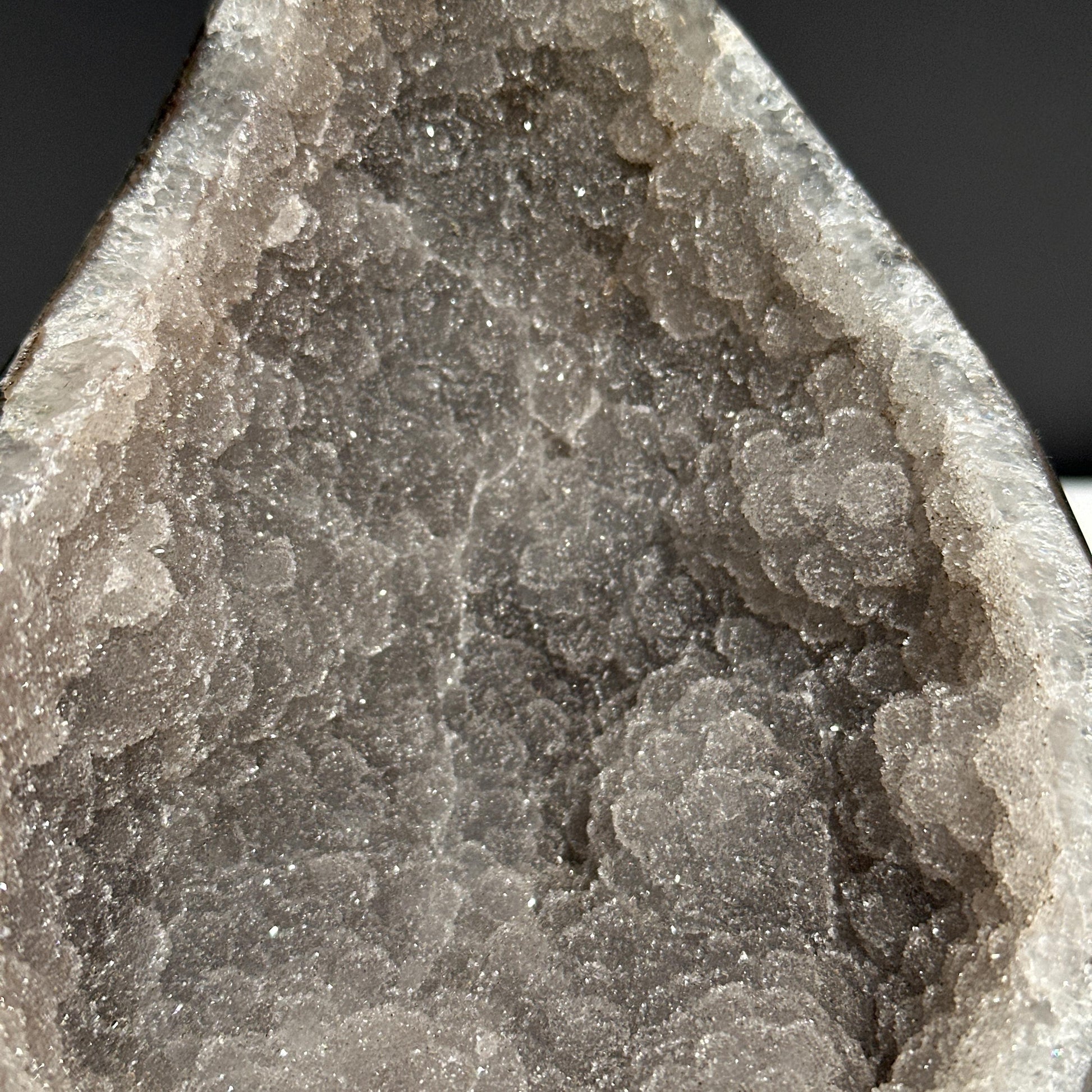 White Sugar Amethyst Geode Cave, Rare Botryoidal Druzy Crystal Specimen, Polished Uruguayan Mineral Decor Exact 2.54lb - view 9
