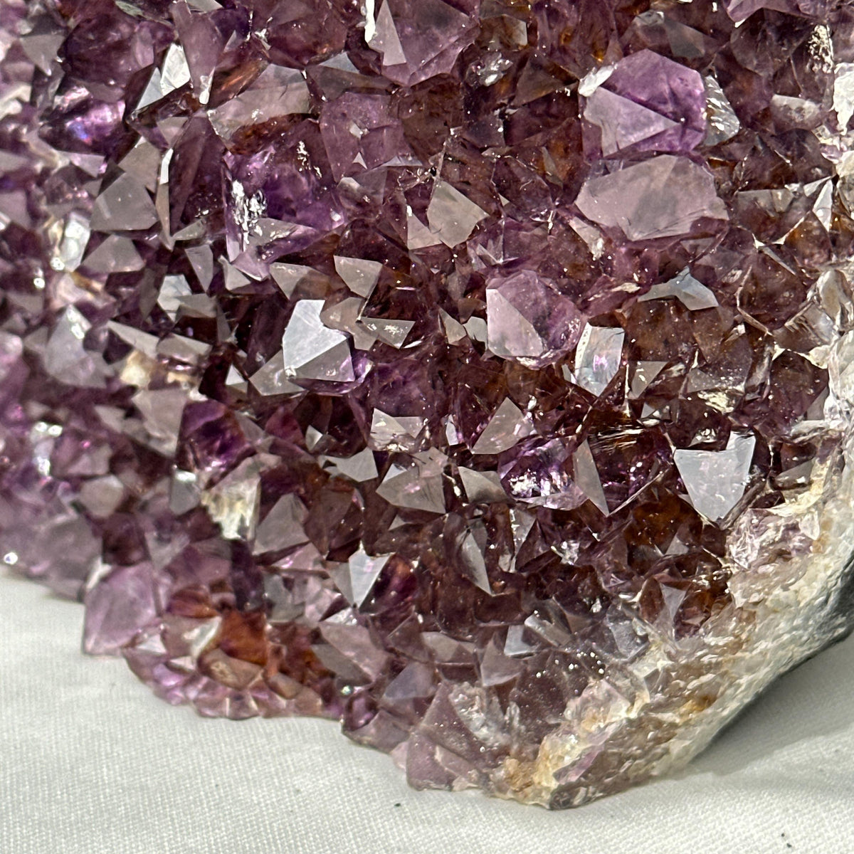 Large Amethyst Crystal Cluster, Rare Rutilated Quartz Symbiosis, Polished Purple Geode Freeform Mineral Specimen Exact 6.61lb - view 6