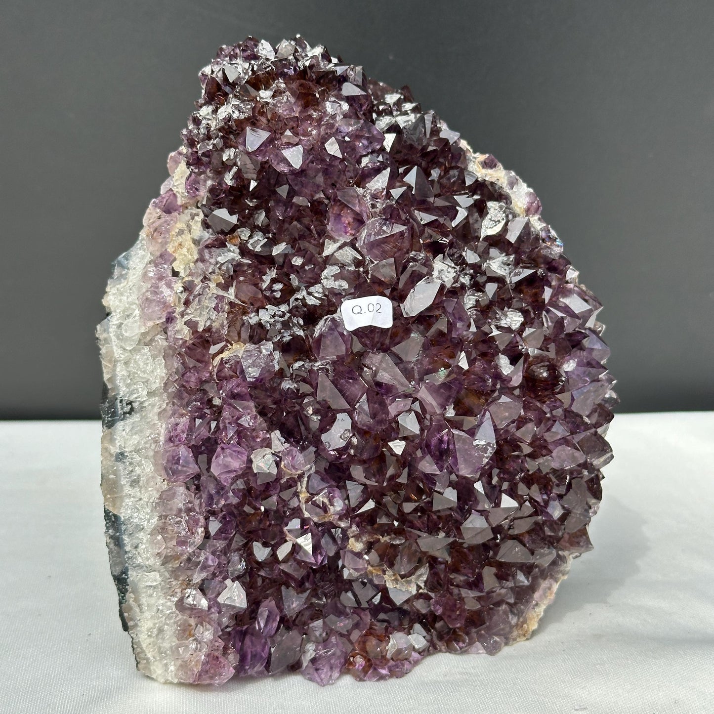 Large Amethyst Crystal Cluster, Rare Rutilated Quartz Symbiosis, Polished Purple Geode Freeform Mineral Specimen Exact 6.61lb