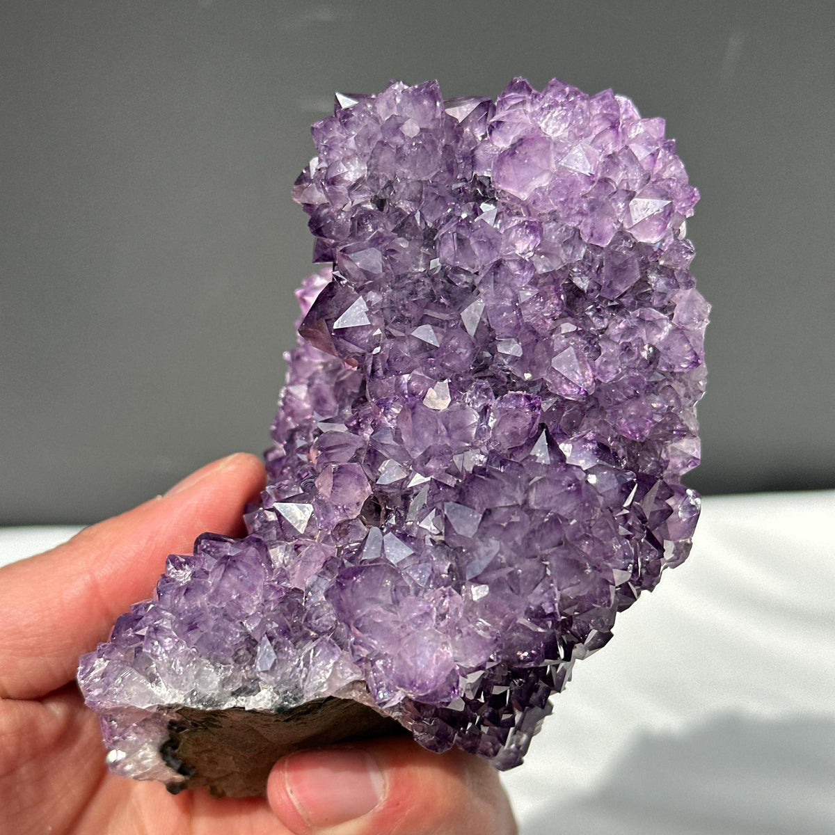 Unique Cactus Shape Amethyst Cluster, Raw Brazilian Purple Quartz Geode, Cut Mineral Specimen, Standing Crystal Decor Exact 1.9oz - view 7
