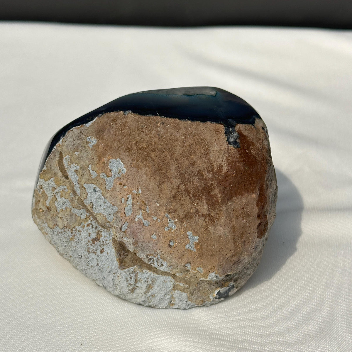 Brown Sugar Druzy Agate Geode, Polished Brazilian Blue Agate Freeform, Deep Crystal Cave Mineral Specimen Exact 1.98lb - view 4