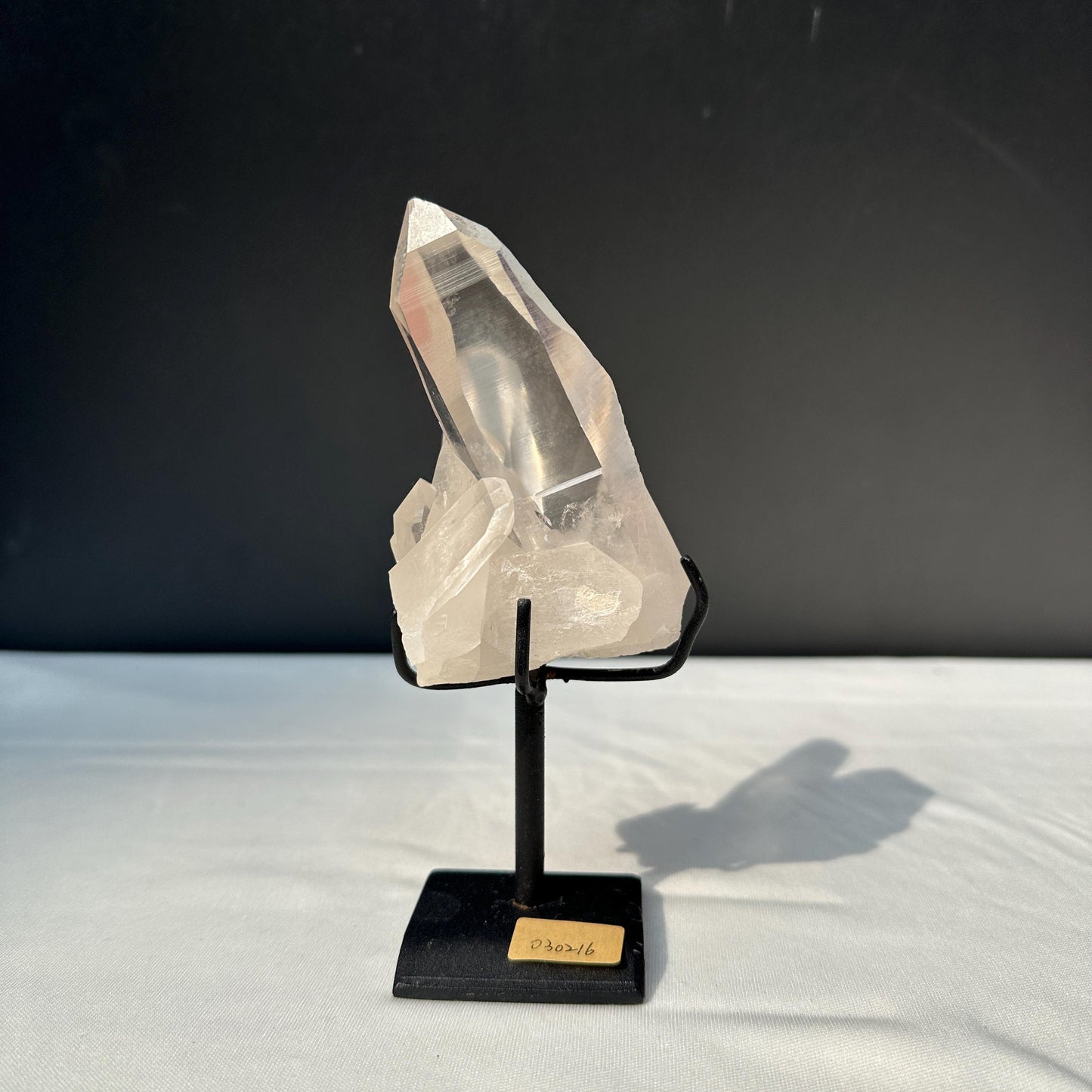 Rare Lemurian Seed Quartz Crystal Cluster, Clear Quartz Twin Points on Custom Metal Stand, Master Healer Mineral Specimen Exact