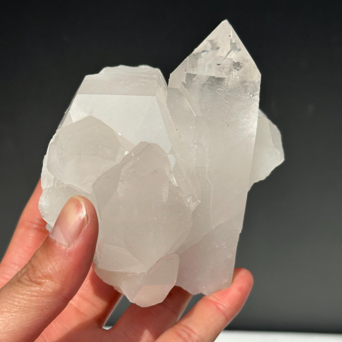 Minas Gerais White Quartz Cluster, Chunky Brazilian Clear Crystal Points, Lightly Polished Healing Mineral Specimen Exact 1.36lb
