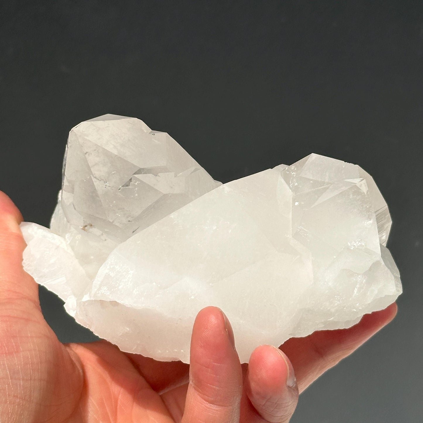 Minas Gerais White Quartz Cluster, Chunky Brazilian Clear Crystal Points, Lightly Polished Healing Mineral Specimen Exact 1.36lb - view 10