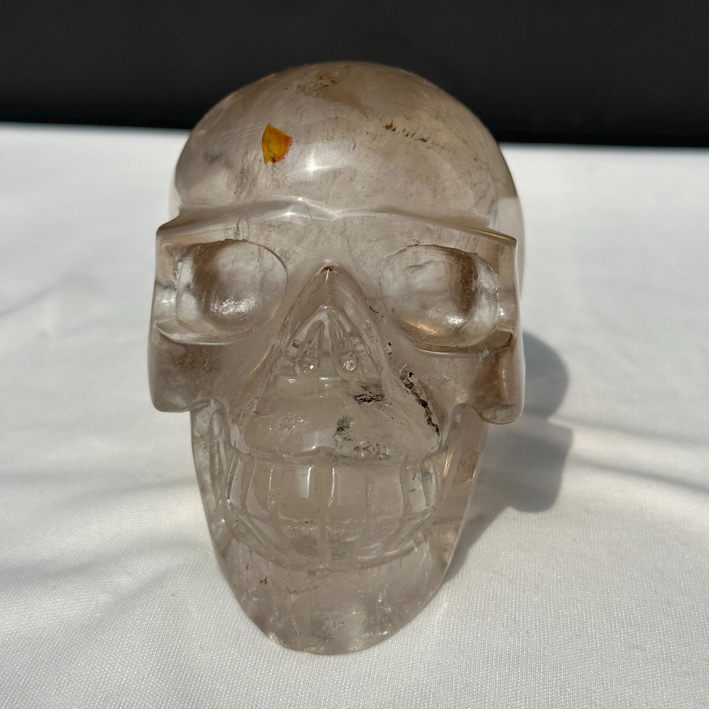 Large Smoky Quartz Crystal Skull, Personally Sourced Brazilian Quartz Carving, Heavy Polished Gothic Altar Decor Exact Specimen 2.19lb