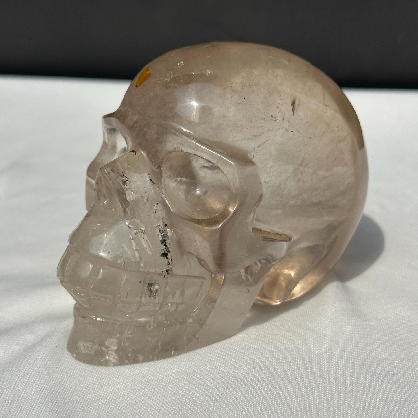 Large Smoky Quartz Crystal Skull, Personally Sourced Brazilian Quartz Carving, Heavy Polished Gothic Altar Decor Exact Specimen 2.19lb