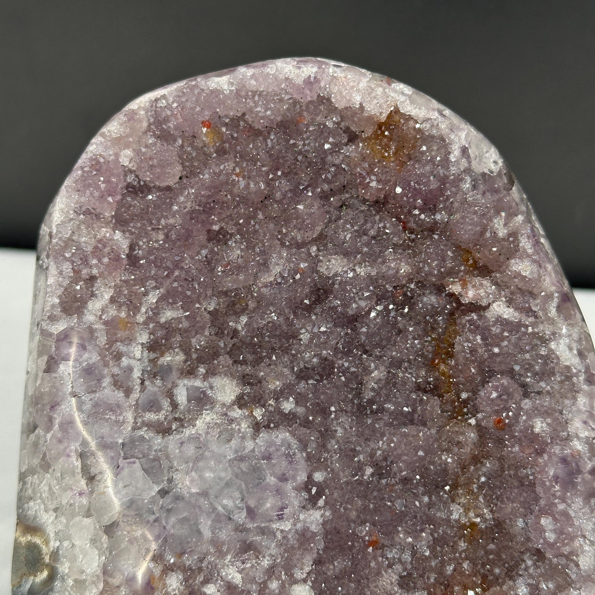 Large Pale Lavender Amethyst Geode Stand, Polished Uruguayan Crystal Cluster, Sparkly Lilac Druzy Decor Exact Specimen 3.2lb - view 8