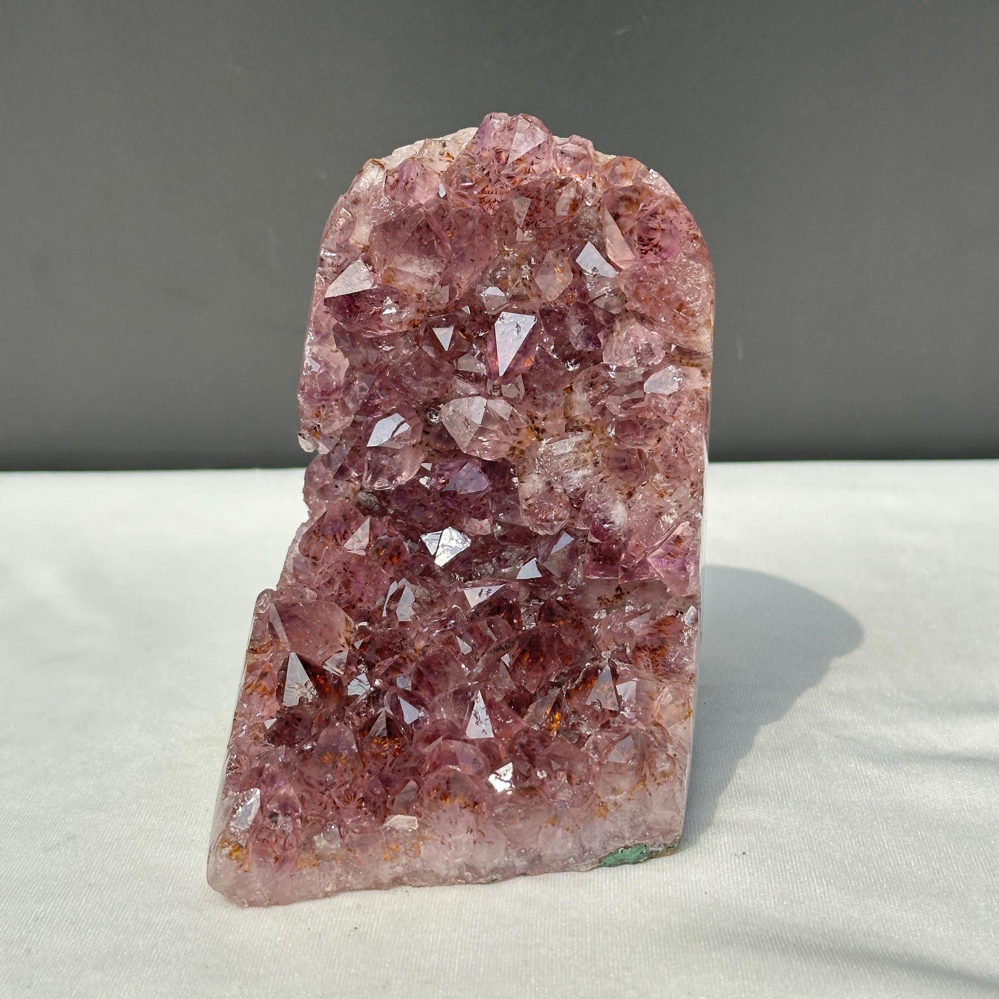 Brazilian Amethyst with Titanium Rutile Symbiosis, Polished Deep Purple Crystal Geode Display Decor Exact Specimen 2.27lb - view 1