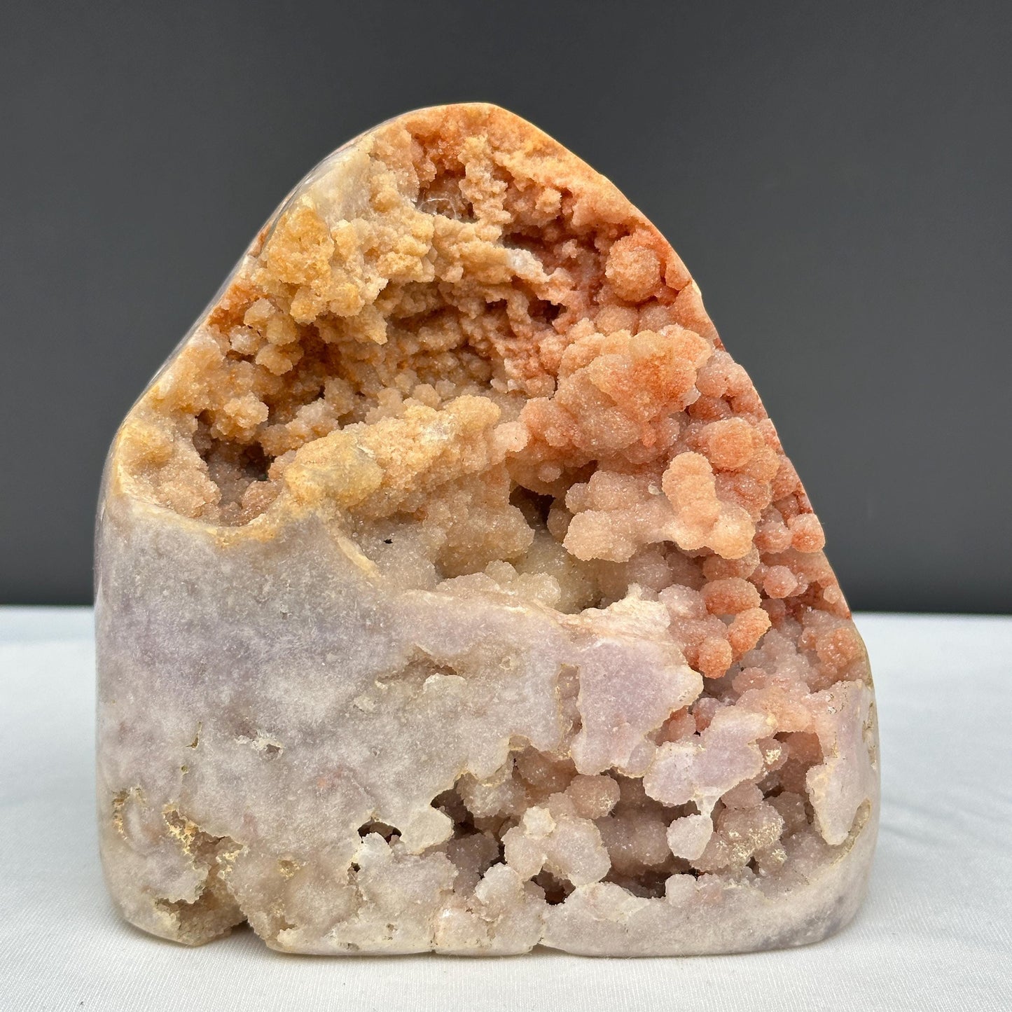 Rare Pink Amethyst Geode Tower, 3.1lb Large Brazilian Crystal Specimen, Polished Freeform with Druzy Cave, Aesthetic Room Decor Exact 1.4kg - view 1