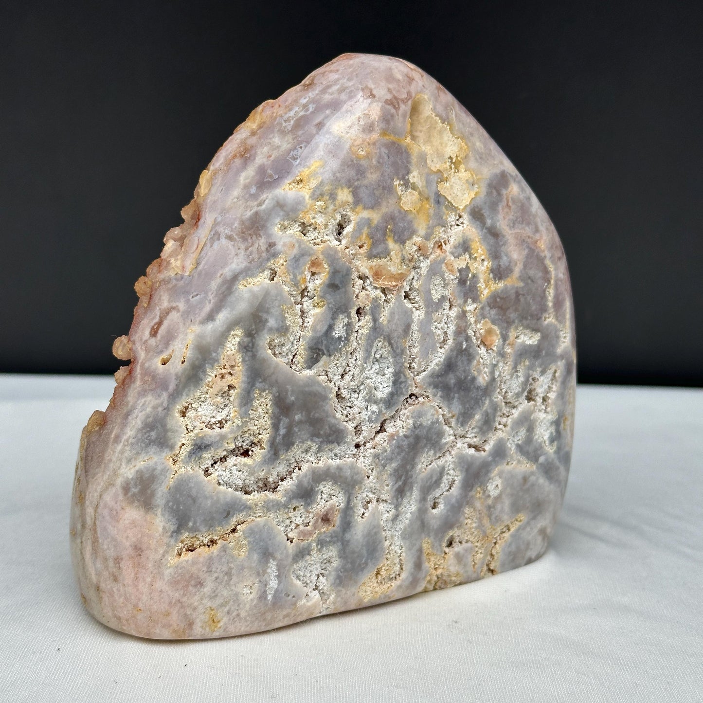 Rare Pink Amethyst Geode Tower, 3.1lb Large Brazilian Crystal Specimen, Polished Freeform with Druzy Cave, Aesthetic Room Decor Exact 1.4kg