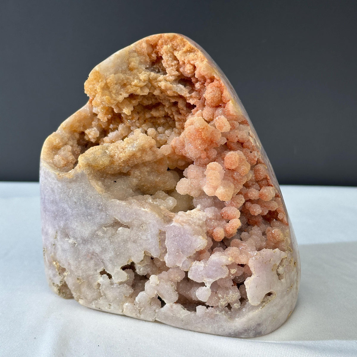 Rare Pink Amethyst Geode Tower, 3.1lb Large Brazilian Crystal Specimen, Polished Freeform with Druzy Cave, Aesthetic Room Decor Exact 1.4kg - view 10