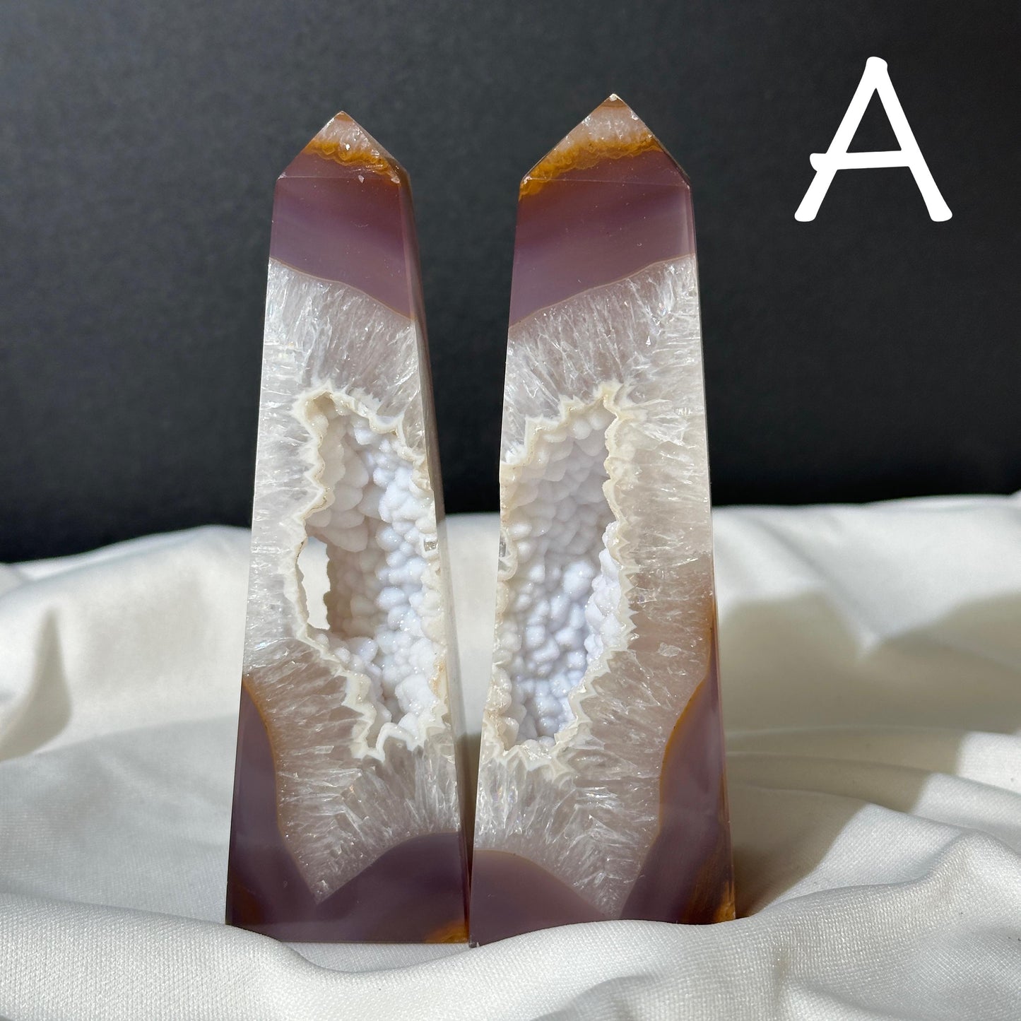 Custom Sugar Agate Tower, Polished Brazilian Druzy Geode Point, Choose Your Exact Crystal, Sparkling White Decor Gift
