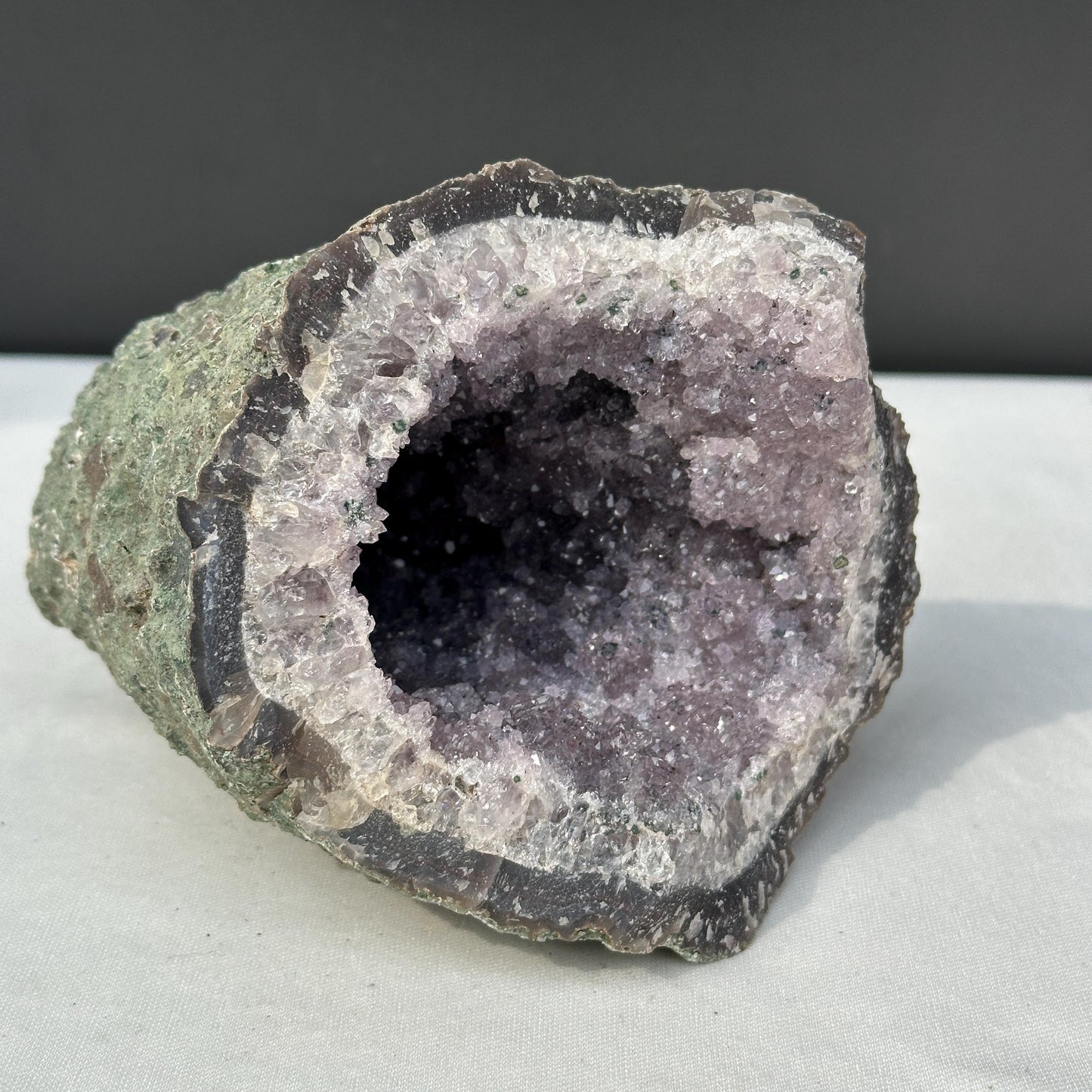 Large Brazilian Amethyst Geode Cave, Intact Purple Quartz Cluster, Lightly Polished Crystal Specimen, Altar Decor Exact 2.27lb