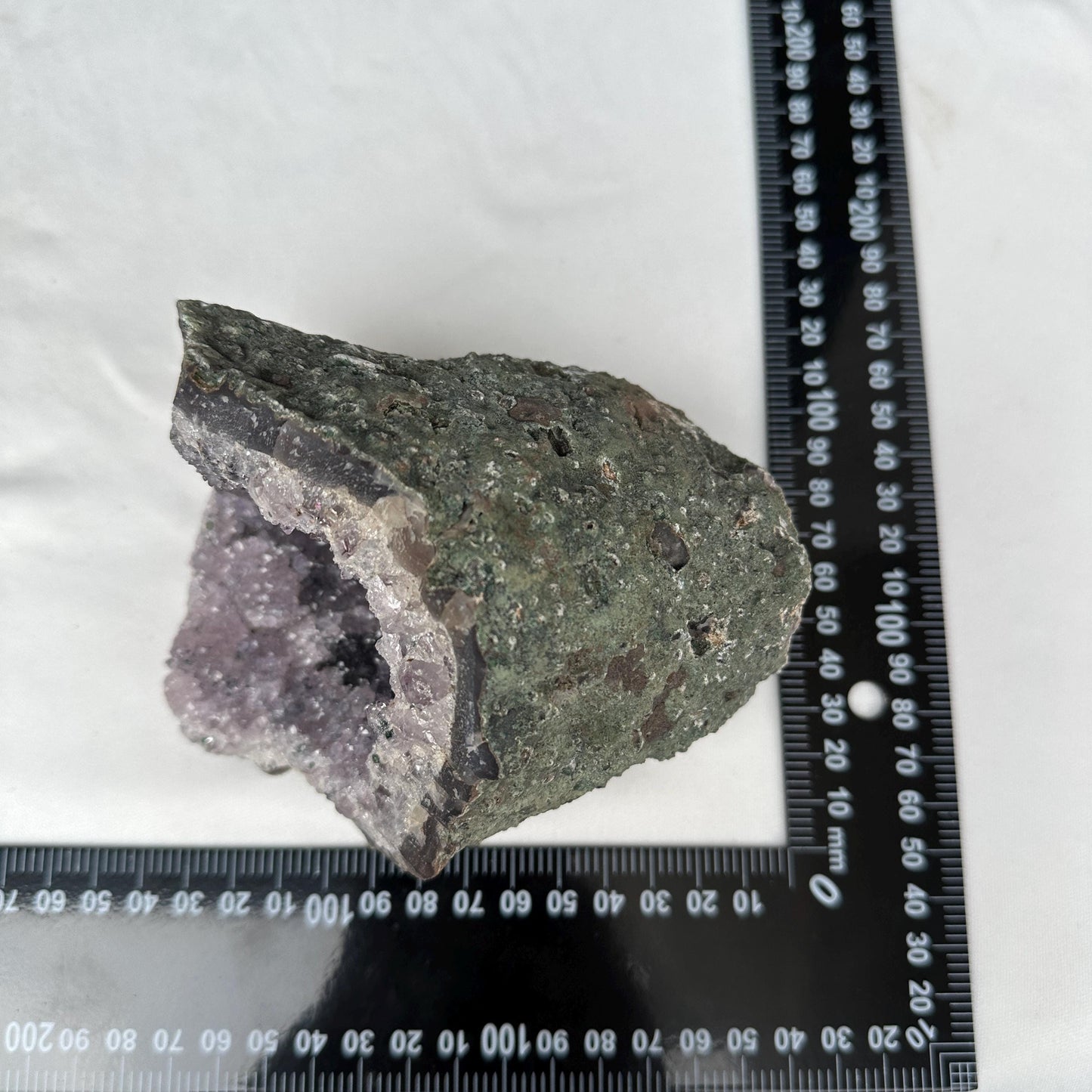 Large Brazilian Amethyst Geode Cave, Intact Purple Quartz Cluster, Lightly Polished Crystal Specimen, Altar Decor Exact 2.27lb - view 8
