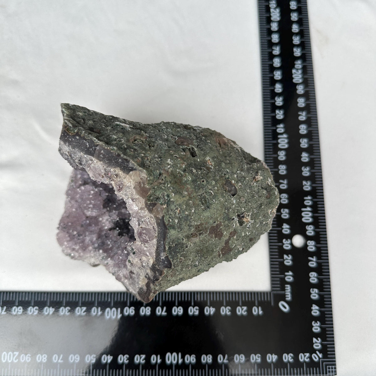 Large Brazilian Amethyst Geode Cave, Intact Purple Quartz Cluster, Lightly Polished Crystal Specimen, Altar Decor Exact 2.27lb - view 8