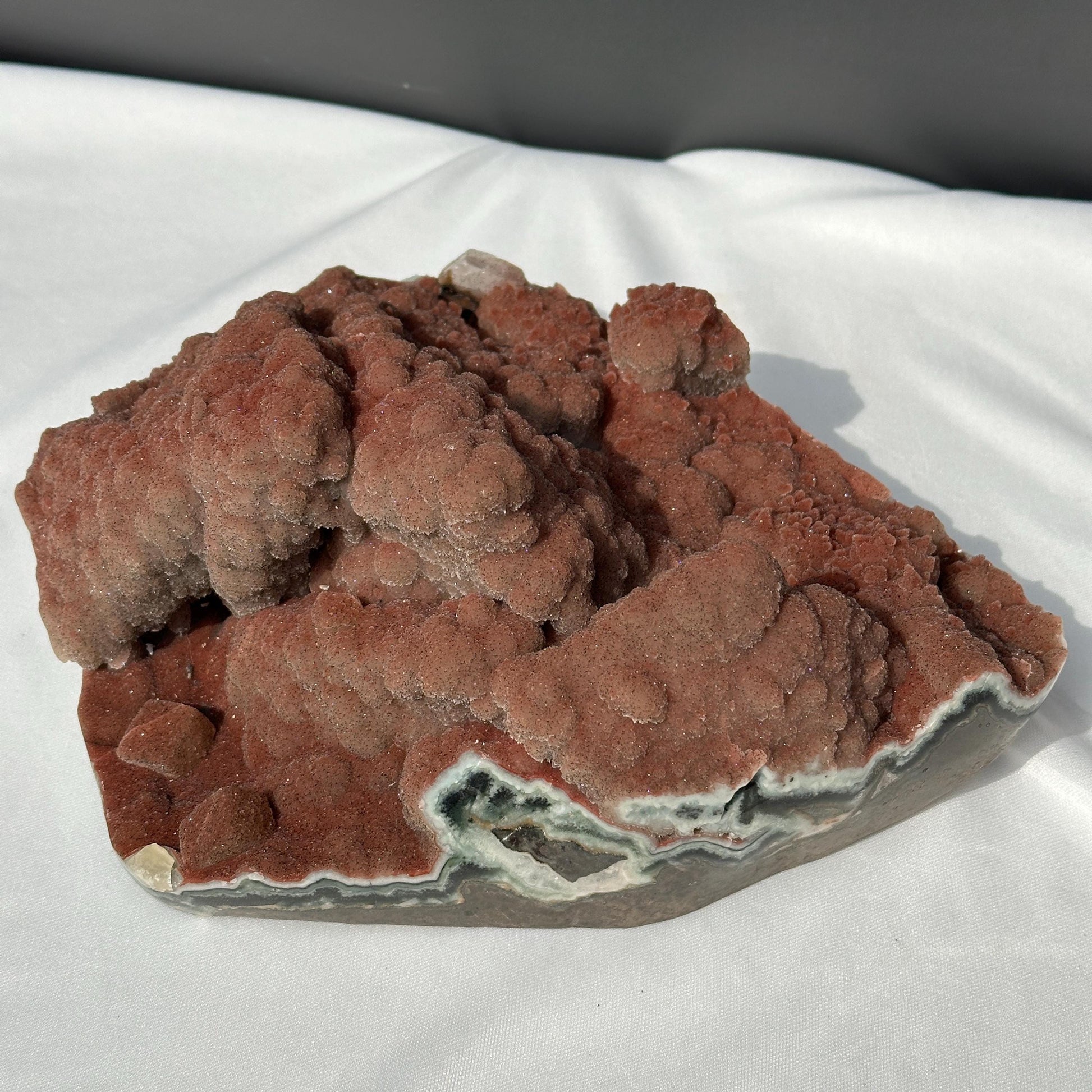 Rare Uruguayan Red Amethyst Sugar Druzy Cluster, Fine Grain Botryoidal Crystal Specimen, Artisan Polished Red Quartz Exact 6.72lb - view 8