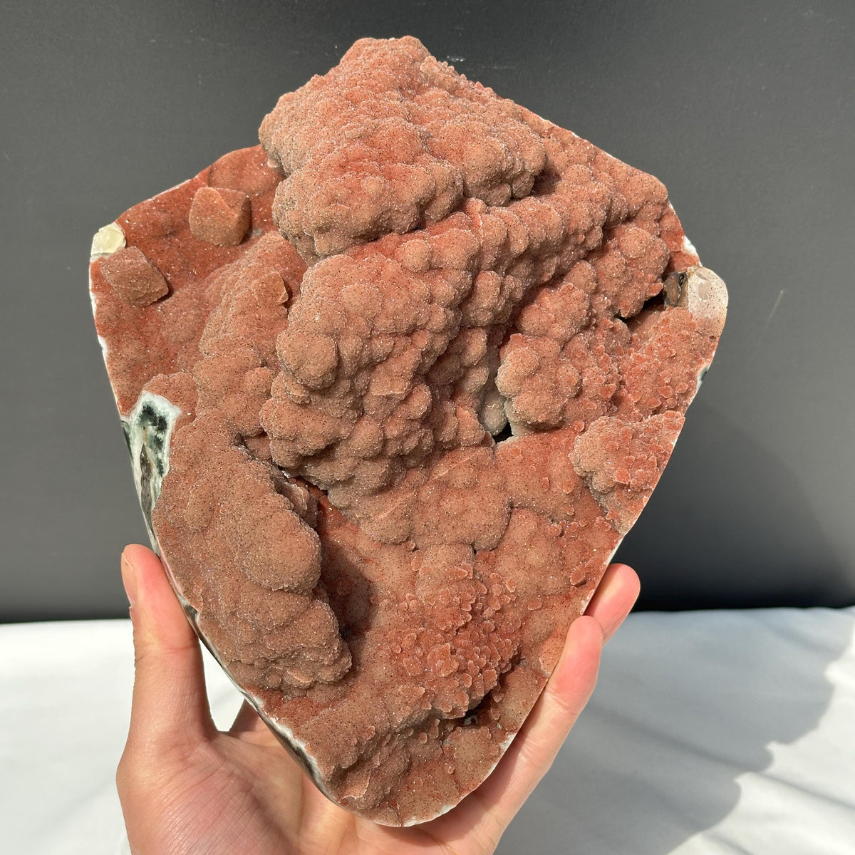 Rare Uruguayan Red Amethyst Sugar Druzy Cluster, Fine Grain Botryoidal Crystal Specimen, Artisan Polished Red Quartz Exact 6.72lb - view 10