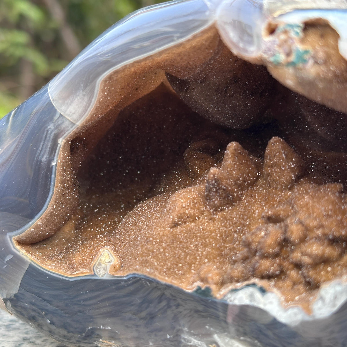 Large Golden Sugar Druzy Agate Geode Cave, Polished Brazilian Yellow Crystal Nest, Top Grade Wealth Basin Decor Exact Specimen 4.52lb - view 8