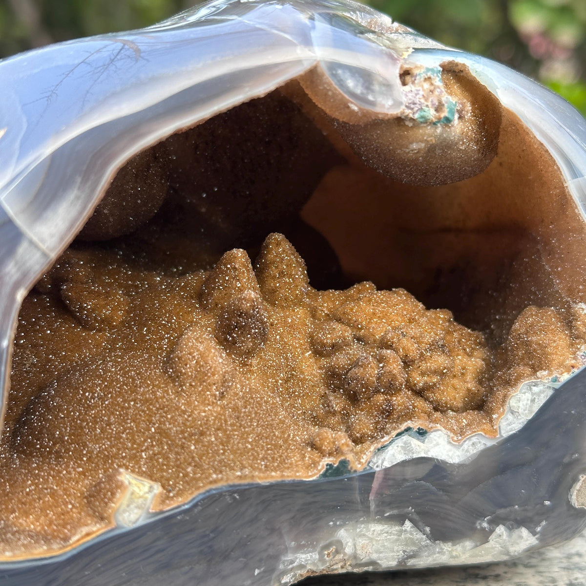 Large Golden Sugar Druzy Agate Geode Cave, Polished Brazilian Yellow Crystal Nest, Top Grade Wealth Basin Decor Exact Specimen 4.52lb - view 7