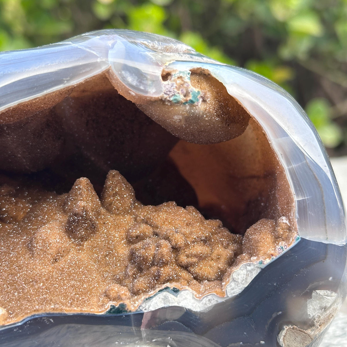 Large Golden Sugar Druzy Agate Geode Cave, Polished Brazilian Yellow Crystal Nest, Top Grade Wealth Basin Decor Exact Specimen 4.52lb - view 6
