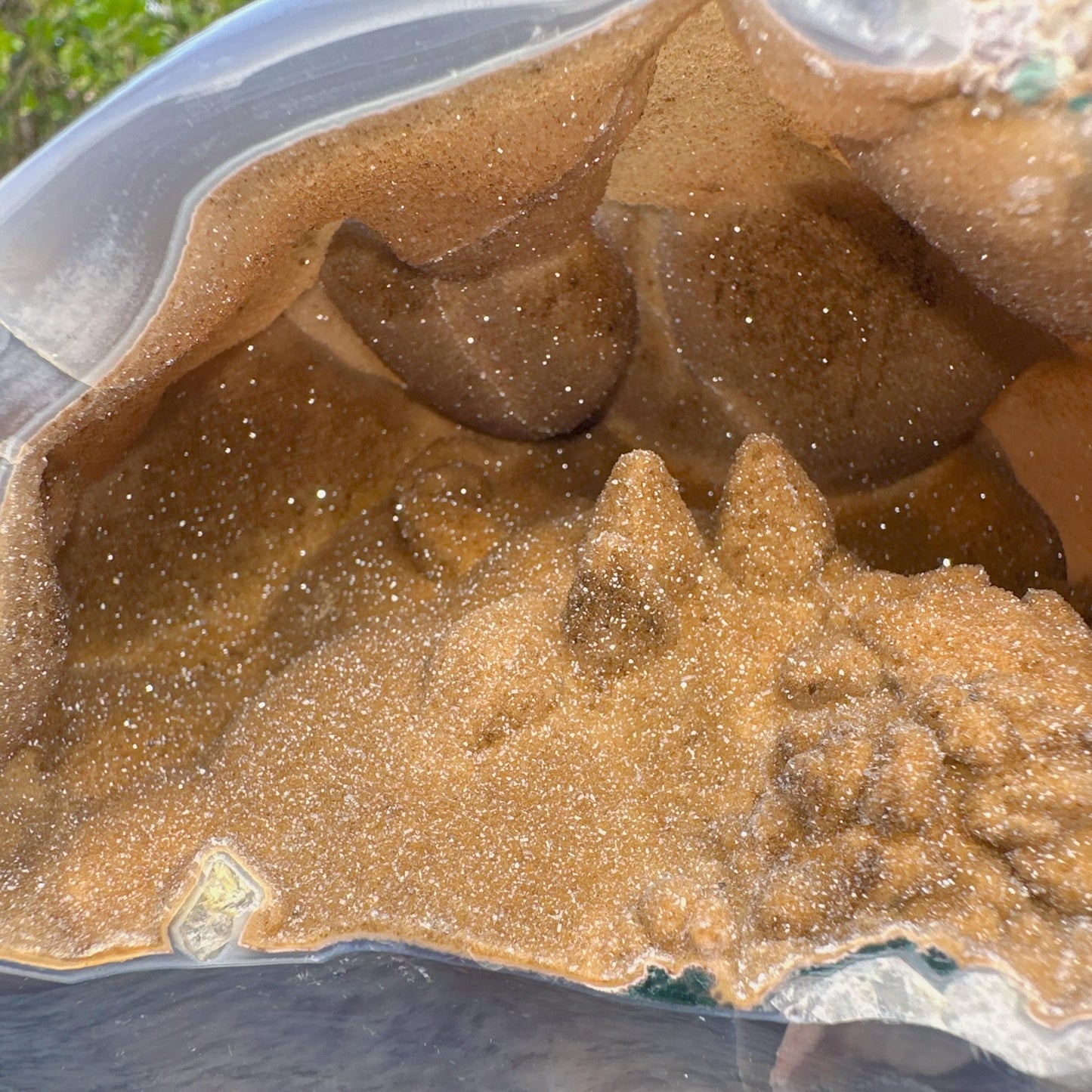 Large Golden Sugar Druzy Agate Geode Cave, Polished Brazilian Yellow Crystal Nest, Top Grade Wealth Basin Decor Exact Specimen 4.52lb