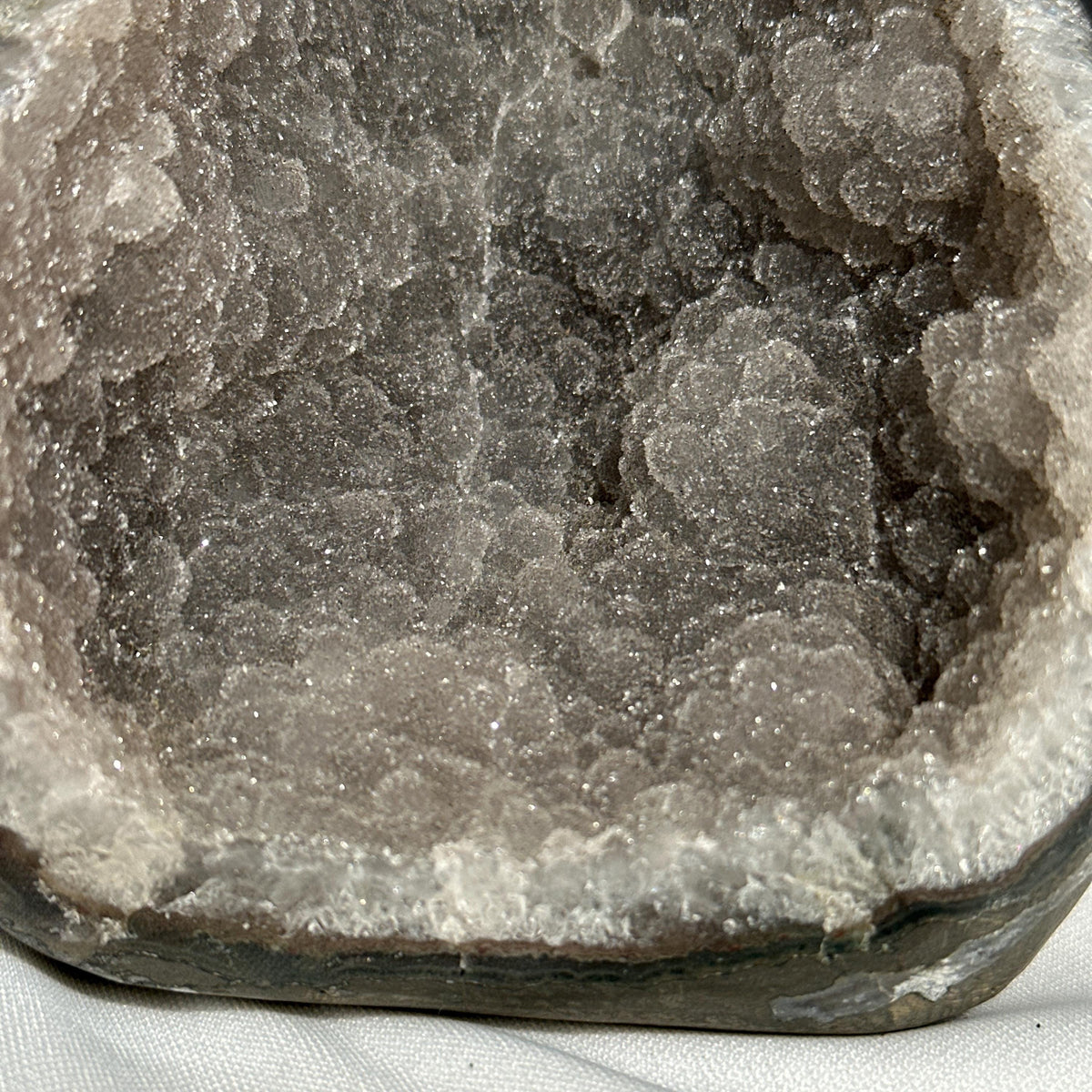White Sugar Amethyst Geode Cave, Rare Botryoidal Druzy Crystal Specimen, Polished Uruguayan Mineral Decor Exact 2.54lb - view 10