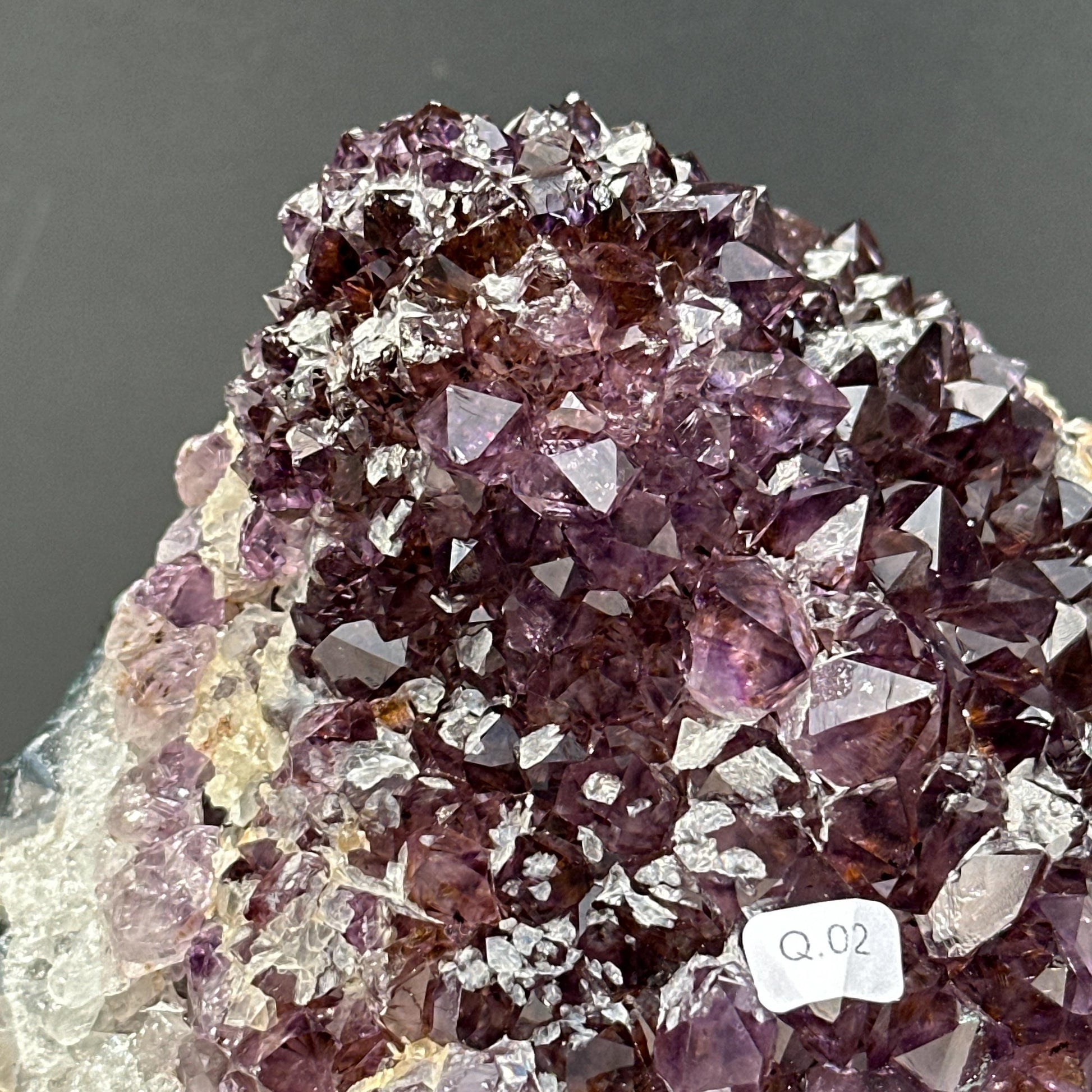 Large Amethyst Crystal Cluster, Rare Rutilated Quartz Symbiosis, Polished Purple Geode Freeform Mineral Specimen Exact 6.61lb - view 7