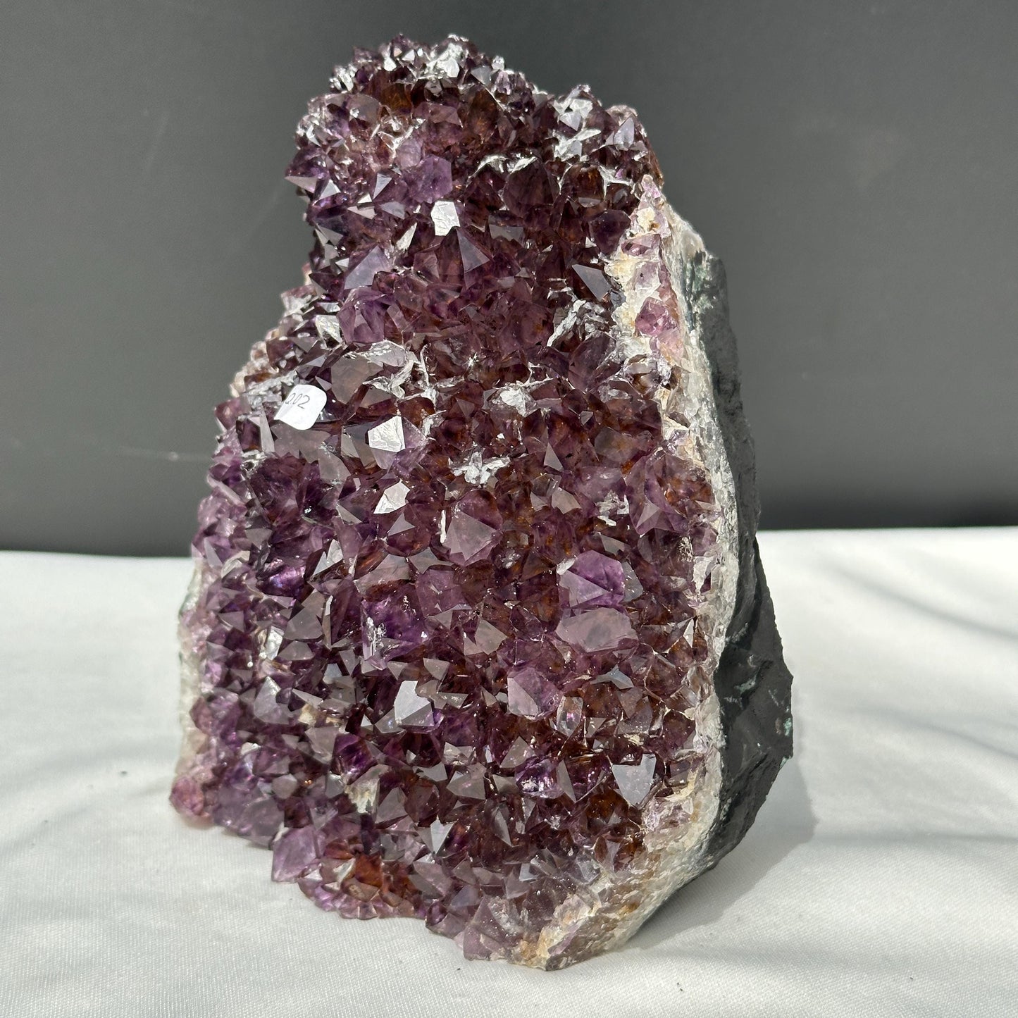 Large Amethyst Crystal Cluster, Rare Rutilated Quartz Symbiosis, Polished Purple Geode Freeform Mineral Specimen Exact 6.61lb